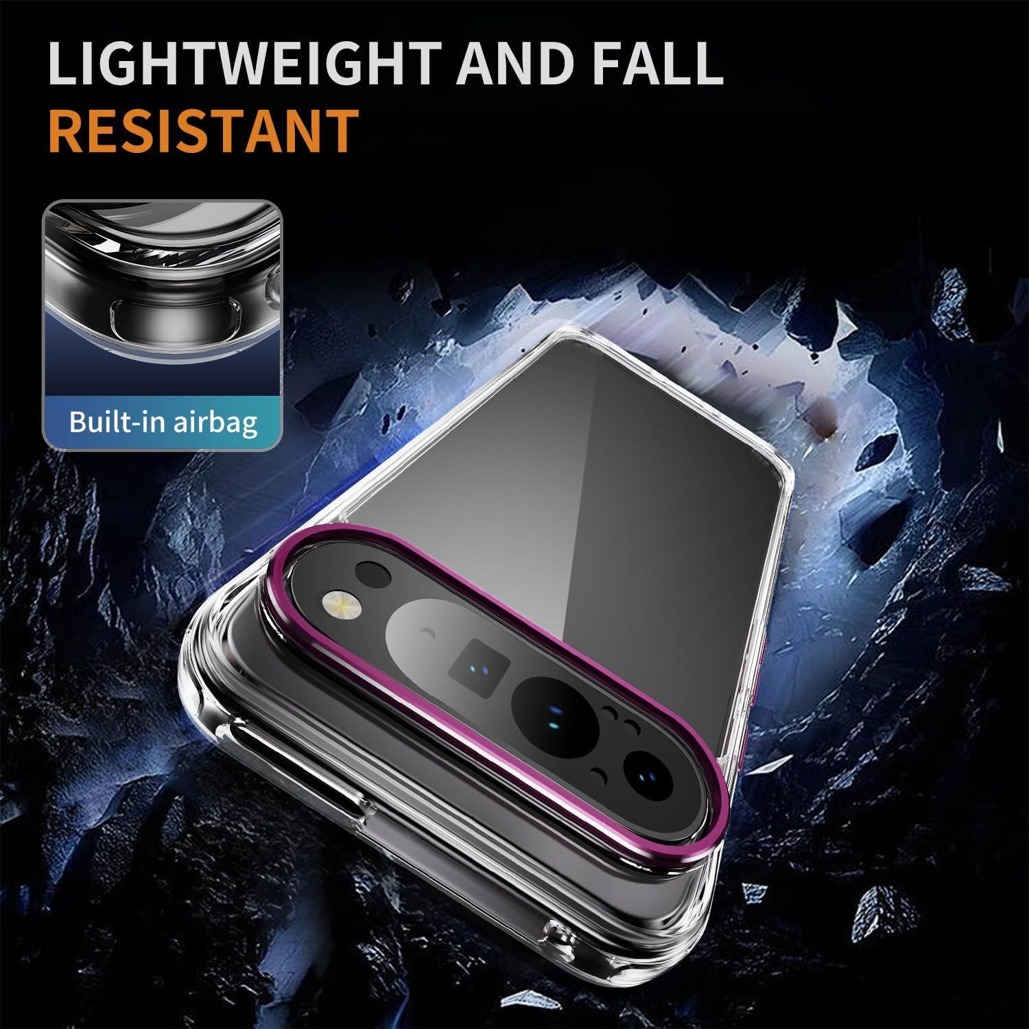 Funda Oterkin para Google Pixel 9/9 Pro - Rosa, Anti-Amarillamiento, Grado Militar