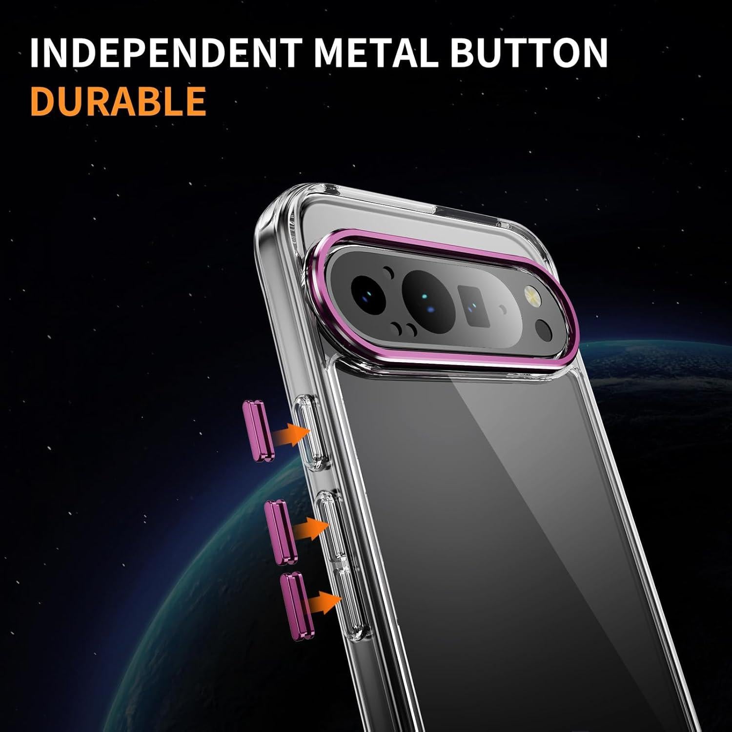 Funda Oterkin para Google Pixel 9/9 Pro - Rosa, Anti-Amarillamiento, Grado Militar