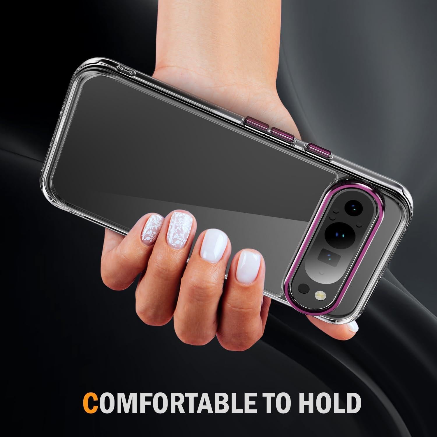 Funda Oterkin para Google Pixel 9/9 Pro - Rosa, Anti-Amarillamiento, Grado Militar