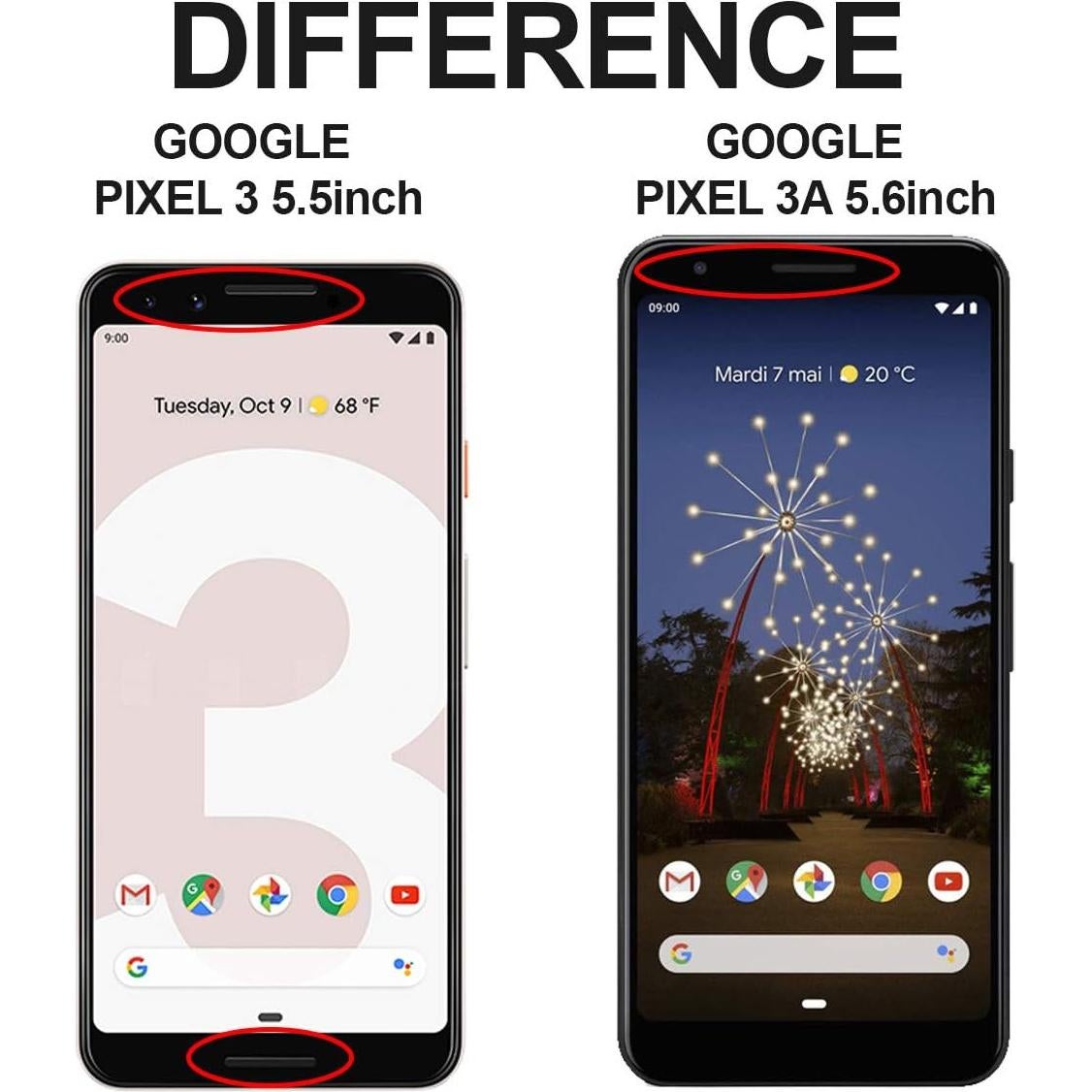 Pantalla LCD OLED E-YIIVIIL para Google Pixel 3A 5.6" Negra