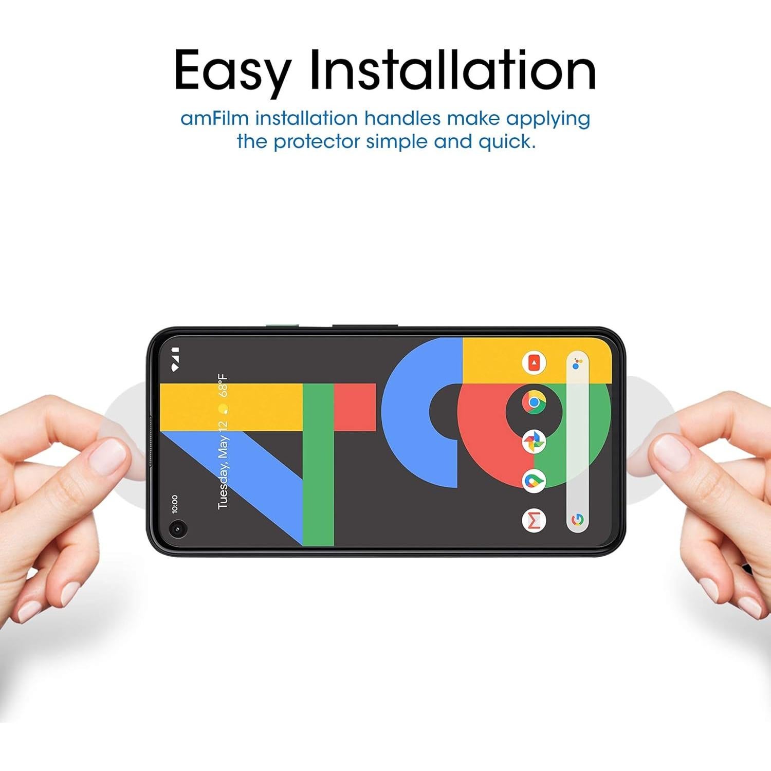 amFilm Protector de Pantalla Vidrio Templado Google Pixel 4A 3 Unidades