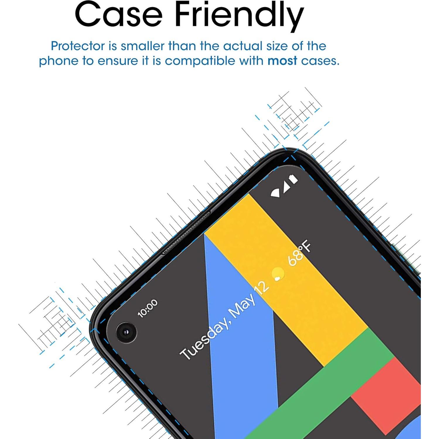 amFilm Protector de Pantalla Vidrio Templado Google Pixel 4A 3 Unidades
