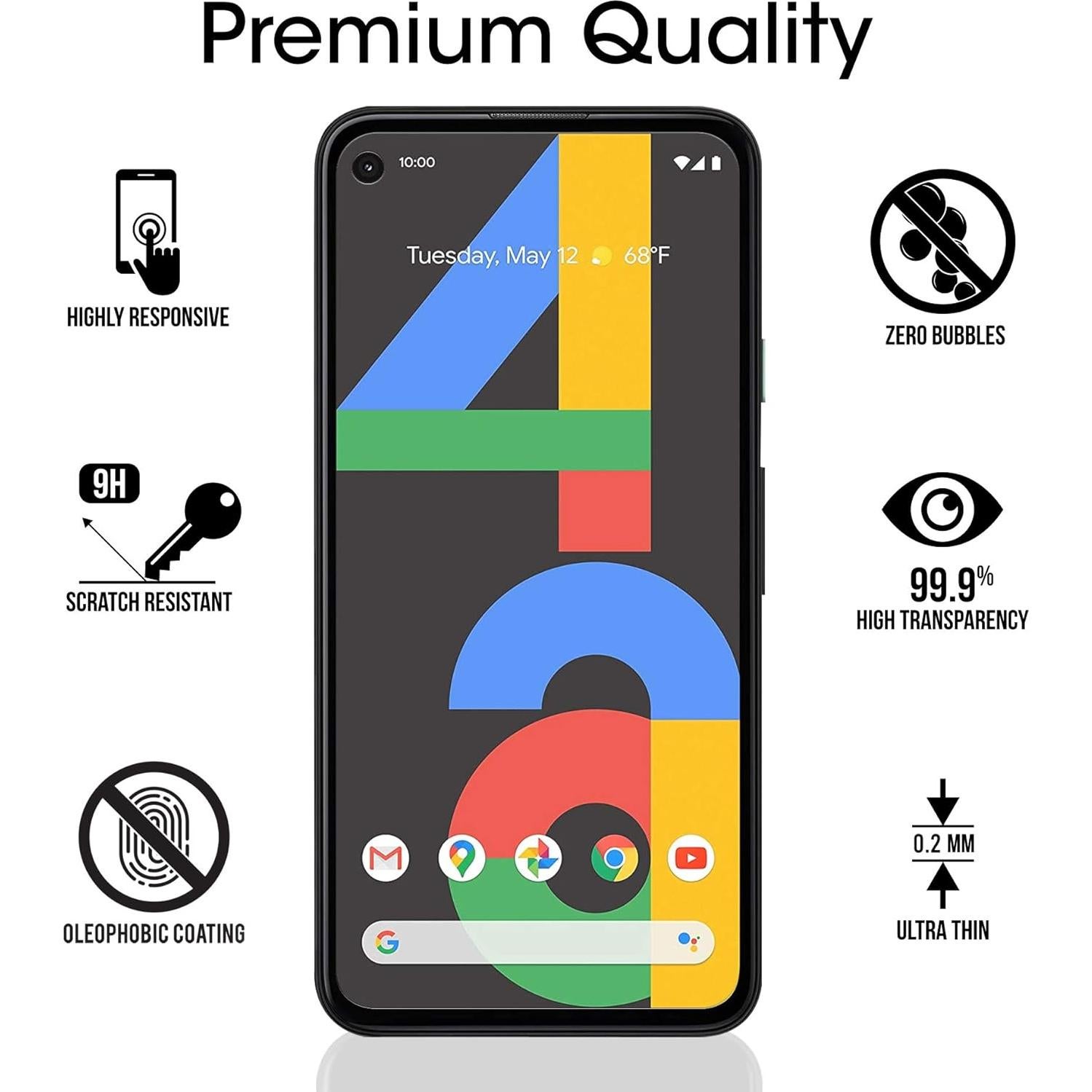 amFilm Protector de Pantalla Vidrio Templado Google Pixel 4A 3 Unidades