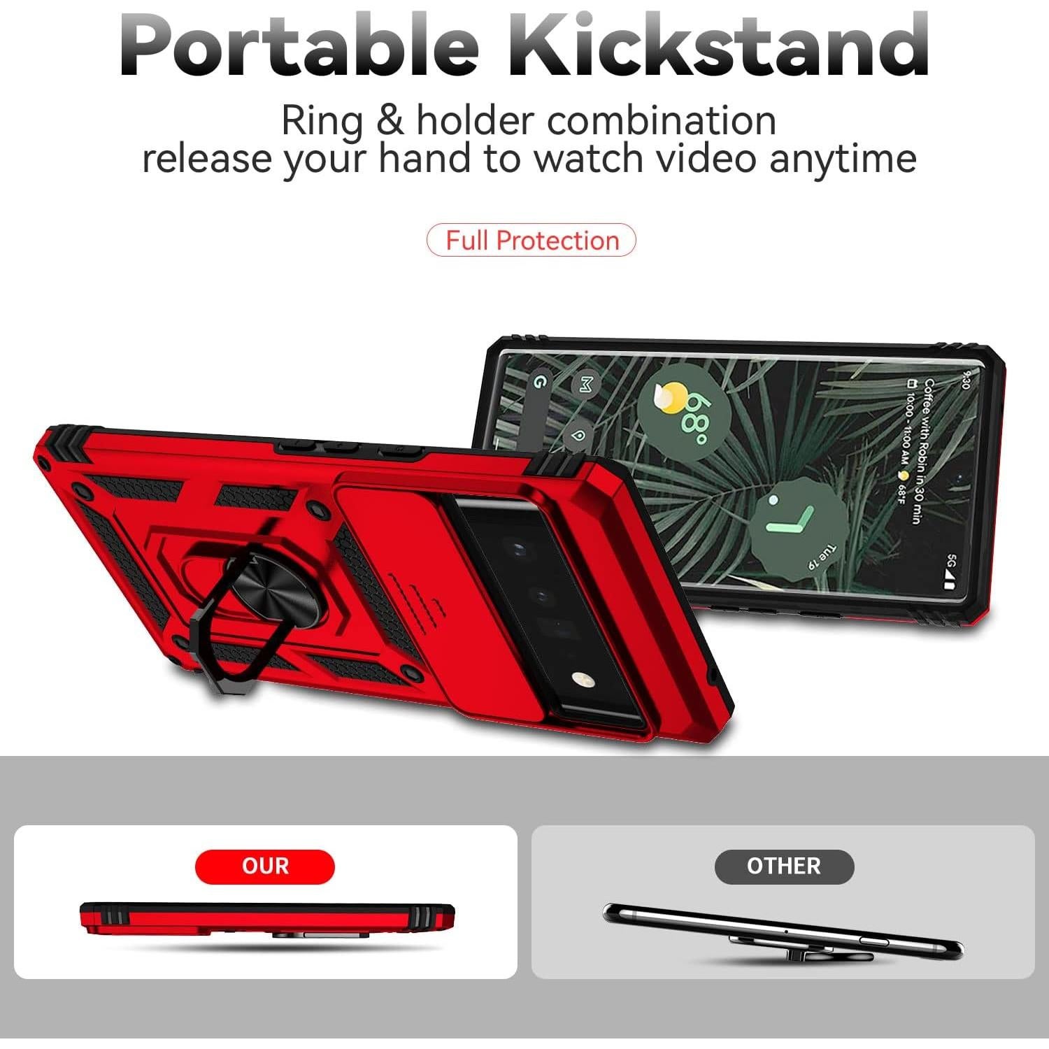 Funda Asuwish para Google Pixel 6 Pro con soporte y protector