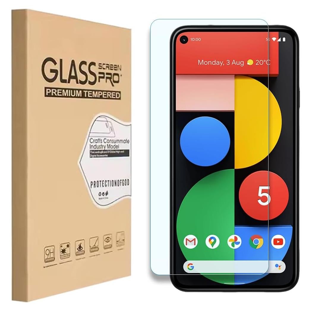 Protector de Pantalla Vidrio Templado ENGFYADSY para Google Pixel 5A