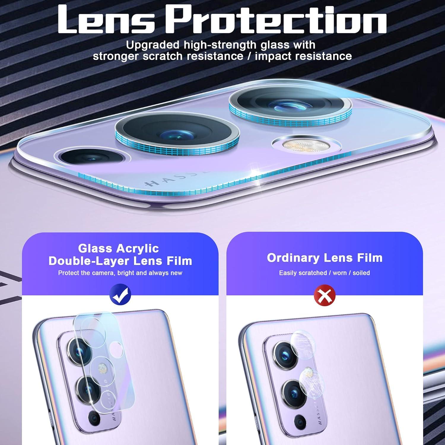 Protector de Pantalla y Lente de Cámara Orzero para OnePlus 9