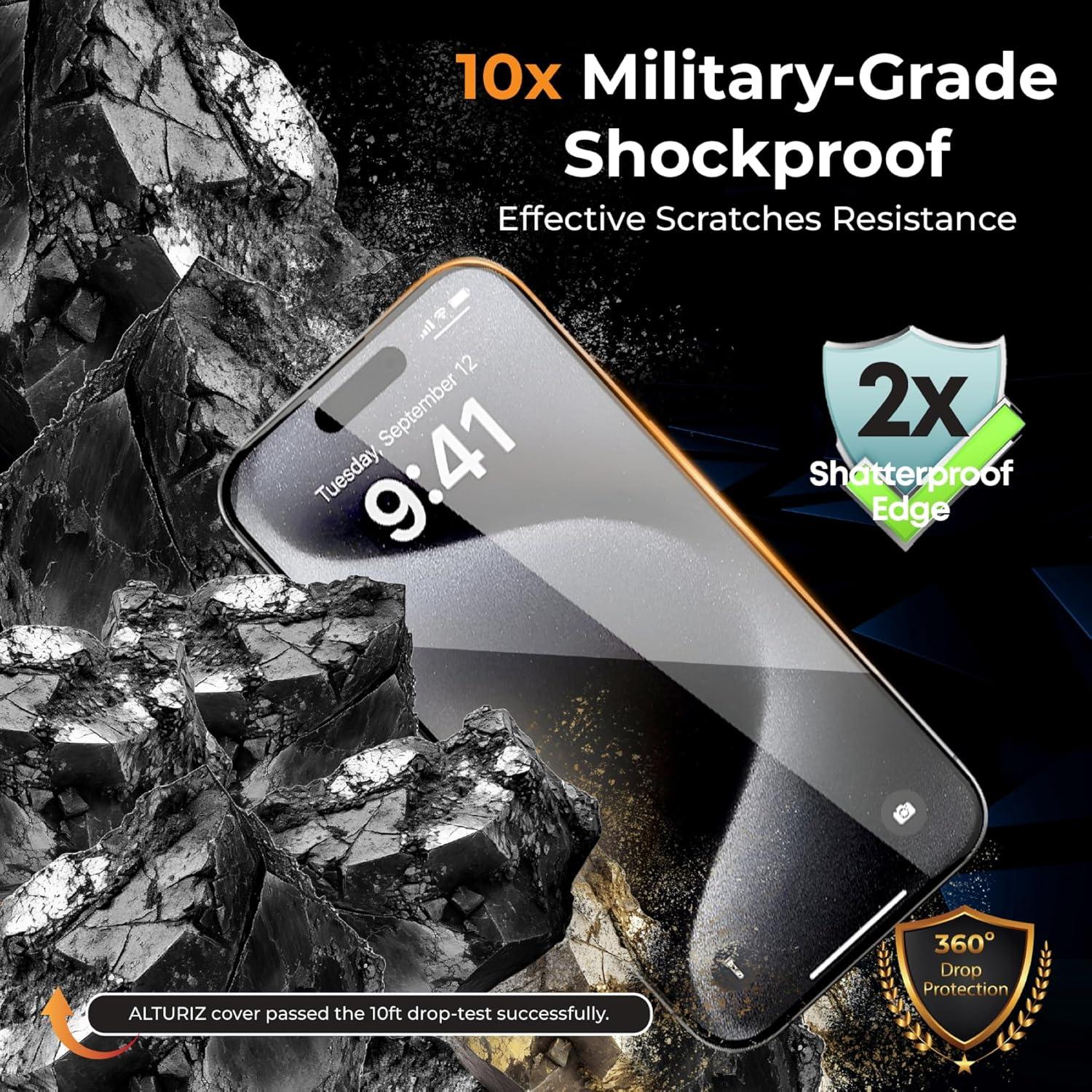 ALTURIZ Protectores de Pantalla y Lente para iPhone 15 - 6 Piezas