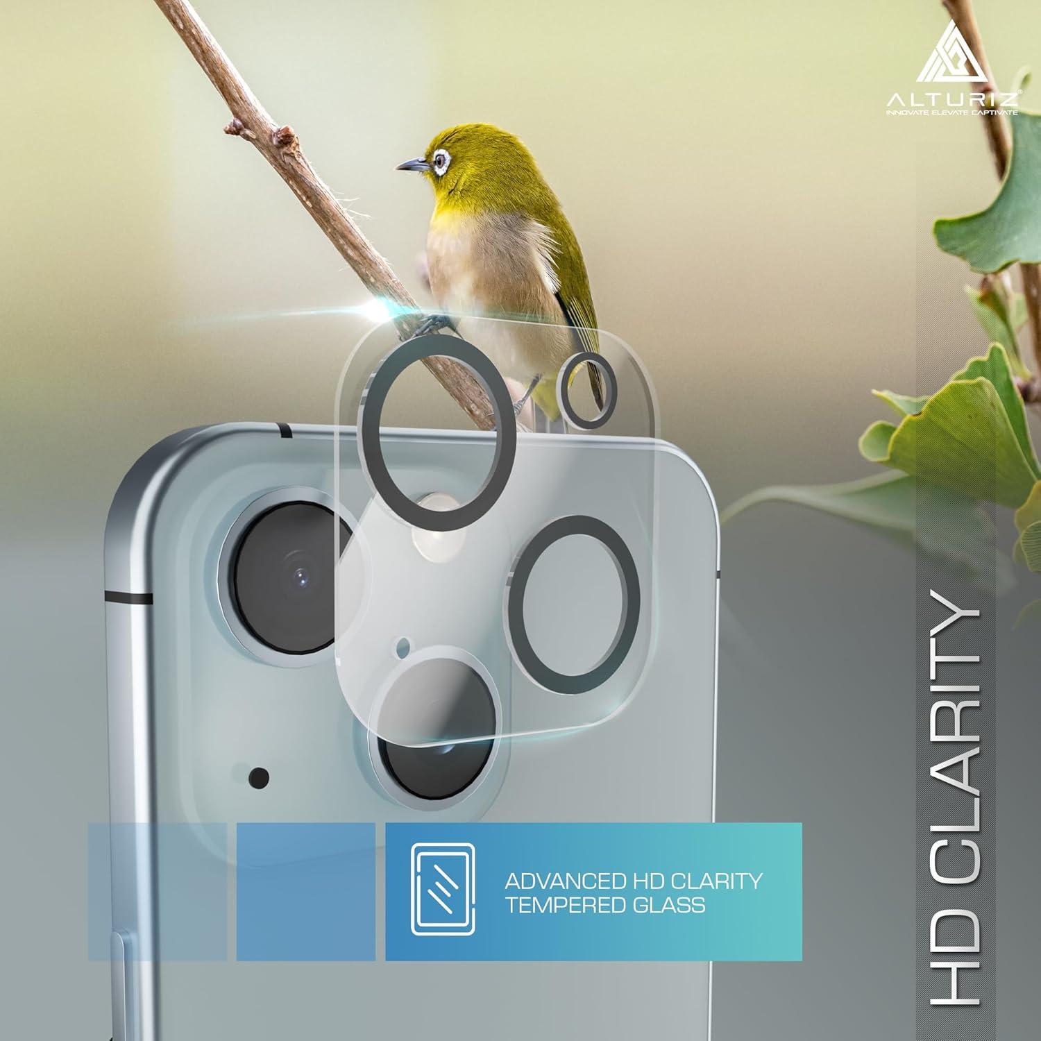 ALTURIZ Protectores de Pantalla y Lente para iPhone 15 - 6 Piezas