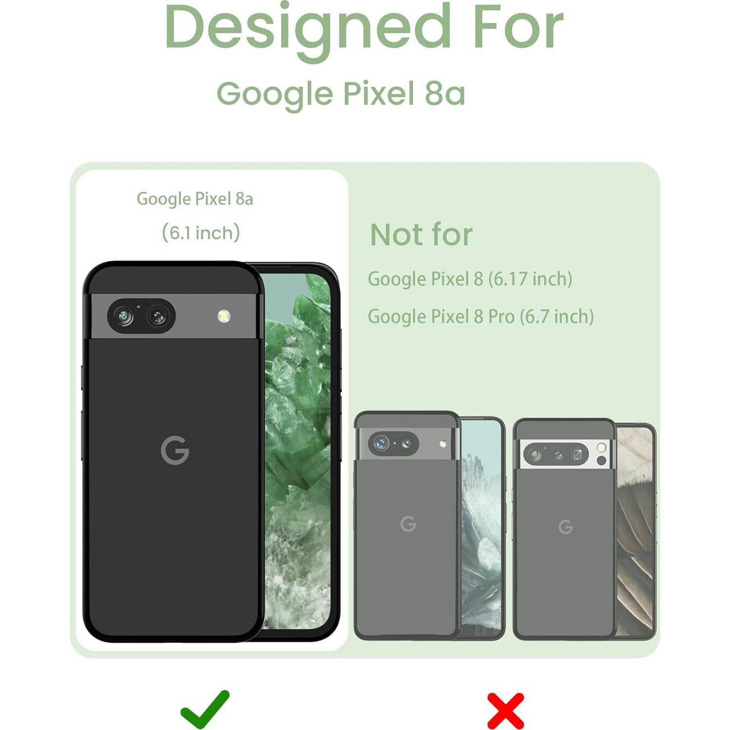 Funda de Silicona Floral Yucenx para Google Pixel 8a Verde Matcha