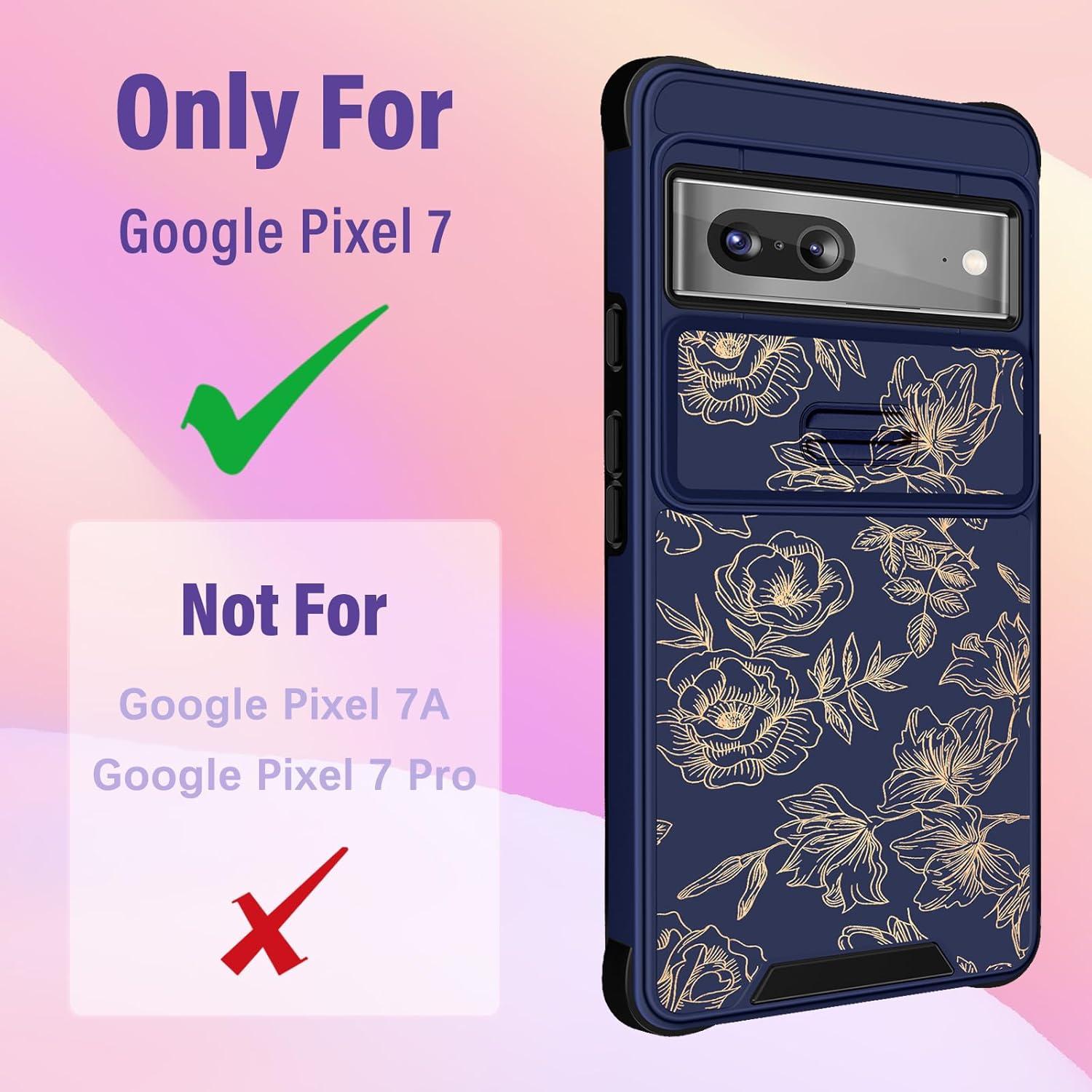 Funda 2 en 1 para Google Pixel 7 Funermei Floral Dorada