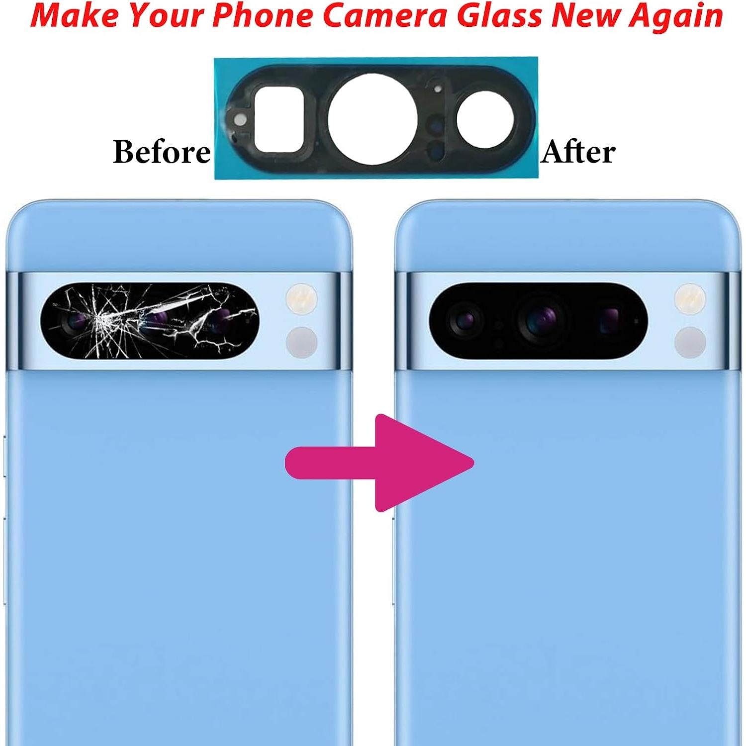 Cristal de Lente de Cámara Trasera Mingxiong para Google Pixel 8 Pro