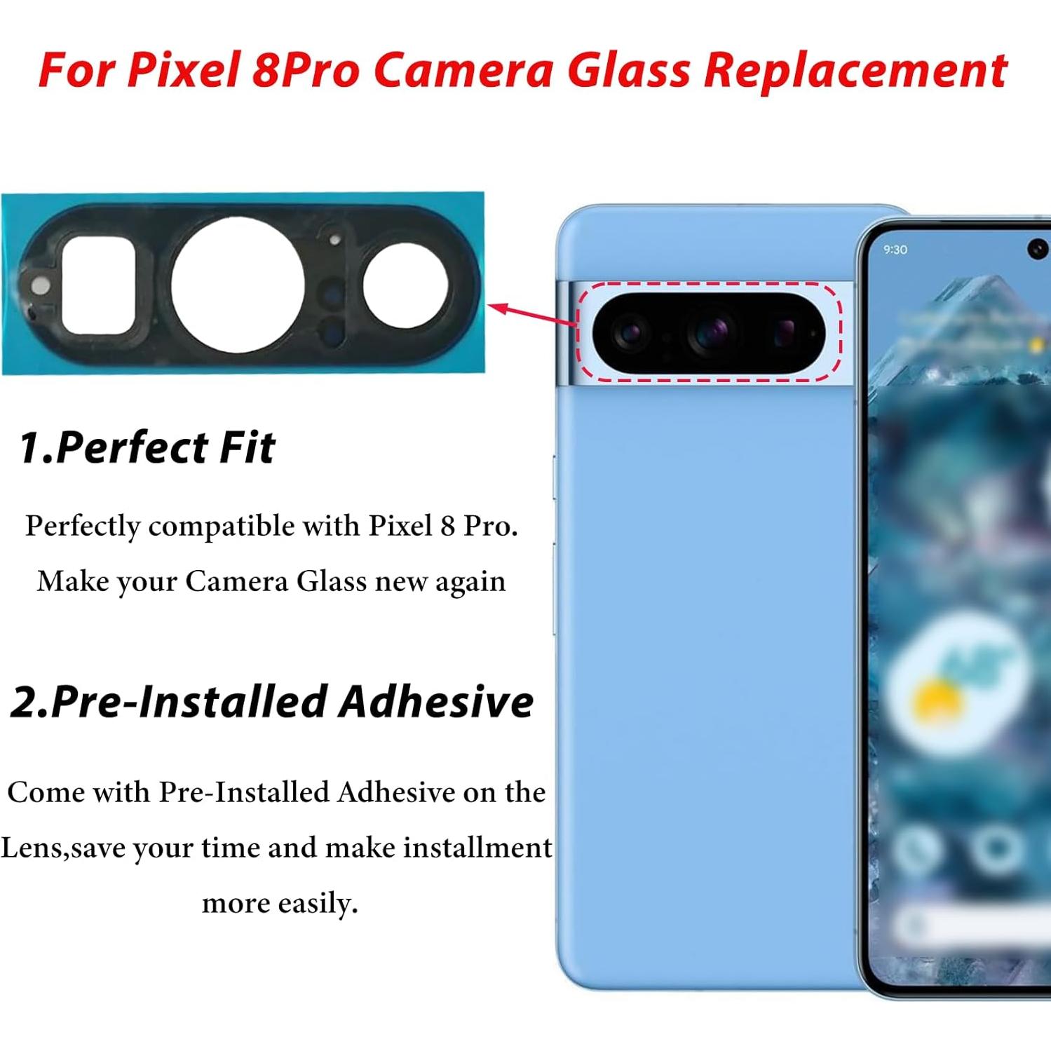 Cristal de Lente de Cámara Trasera Mingxiong para Google Pixel 8 Pro