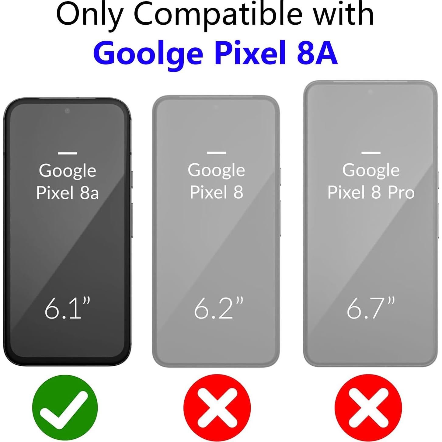 Funda de Grado Militar para Google Pixel 8A - Resistente a Golpes con Soporte 360°