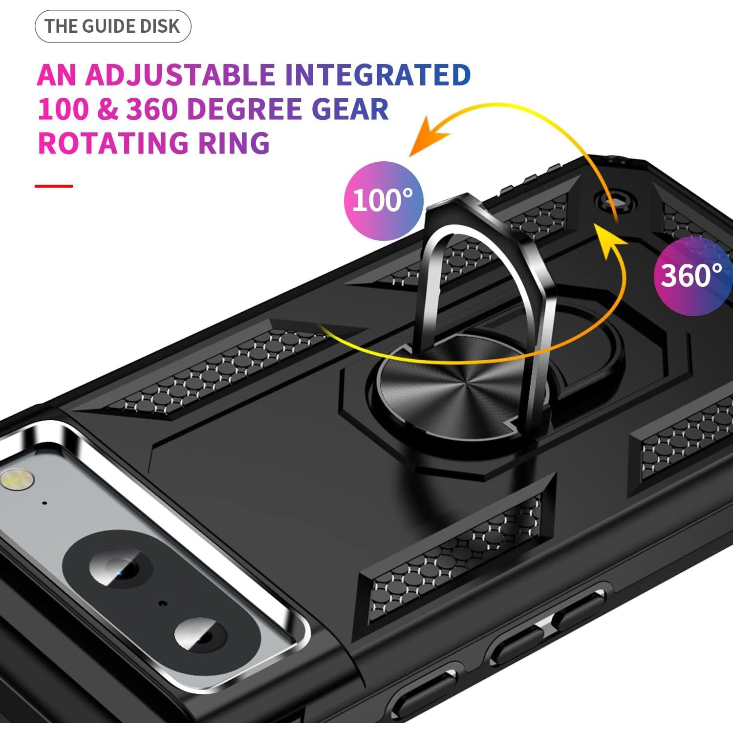 Funda de Grado Militar para Google Pixel 8A - Resistente a Golpes con Soporte 360°