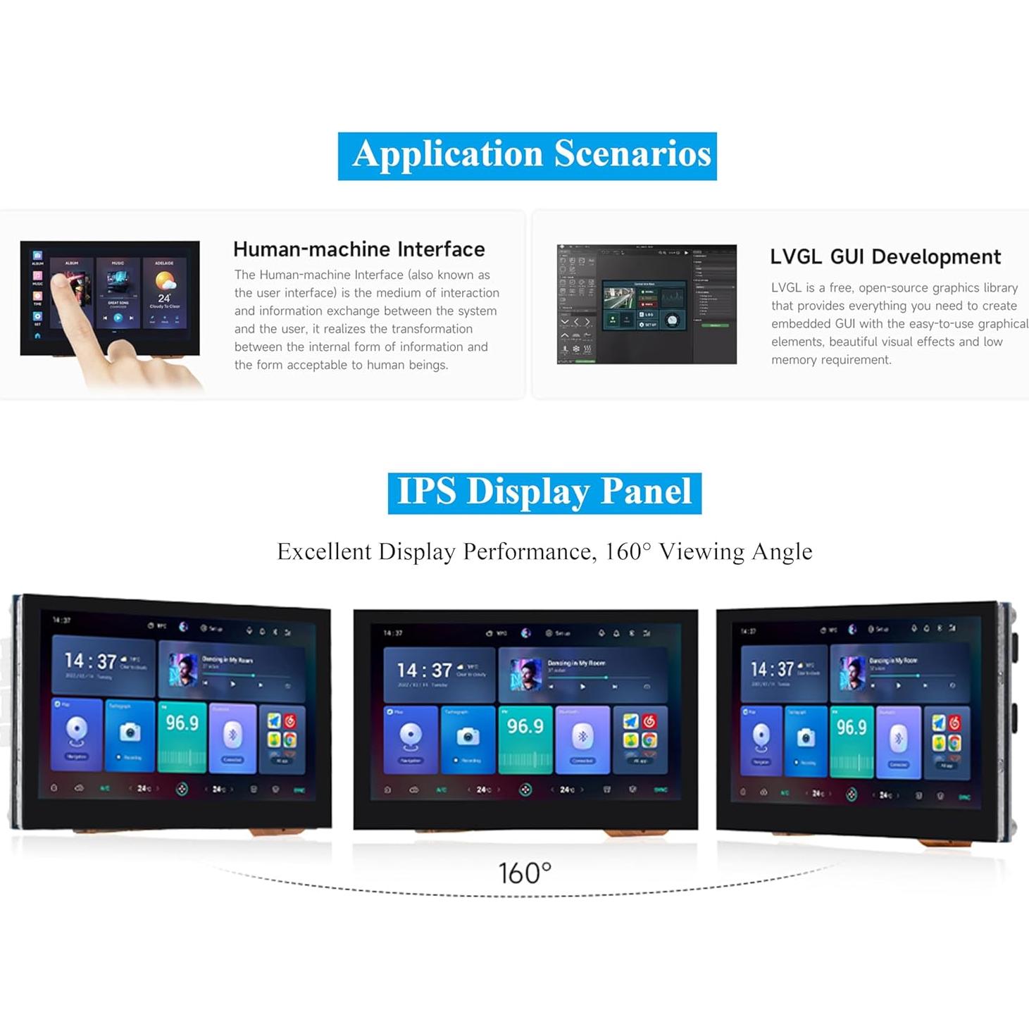 Placa de Desarrollo UeeKKoo ESP32-S3 4.3" LCD 800x480 Sin Táctil