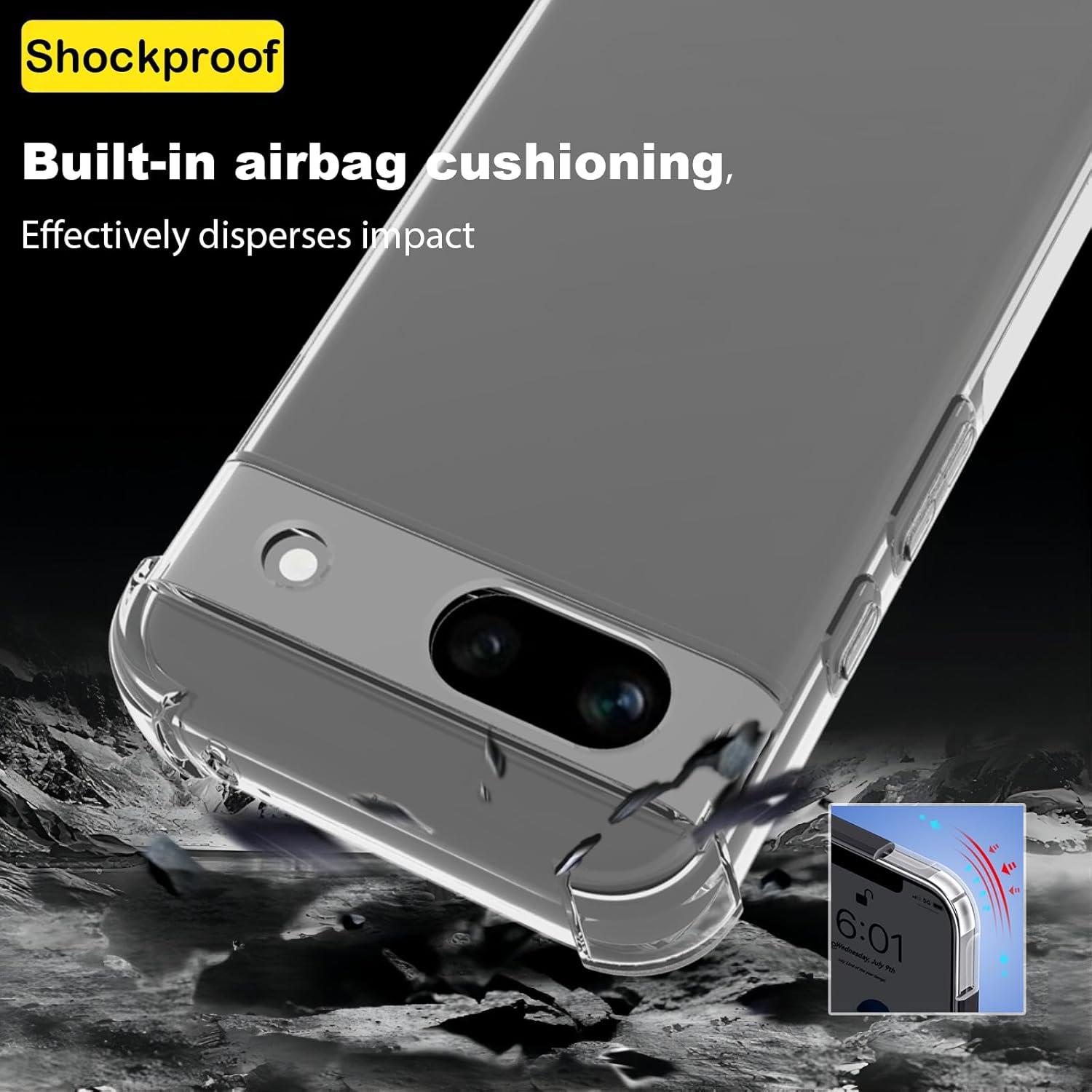 Funda TPU Transparente USTIYA para Google Pixel 8A - Protección Militar