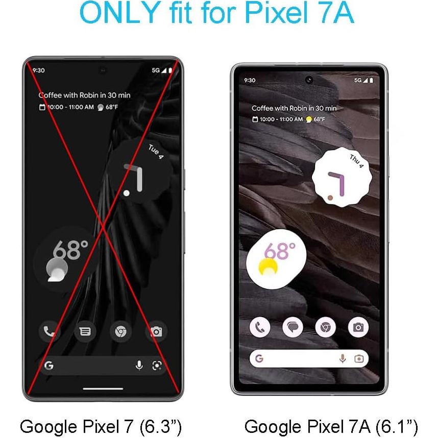 Protector de Pantalla HYGAMOCC para Google Pixel 7A Vidrio Templado 9H