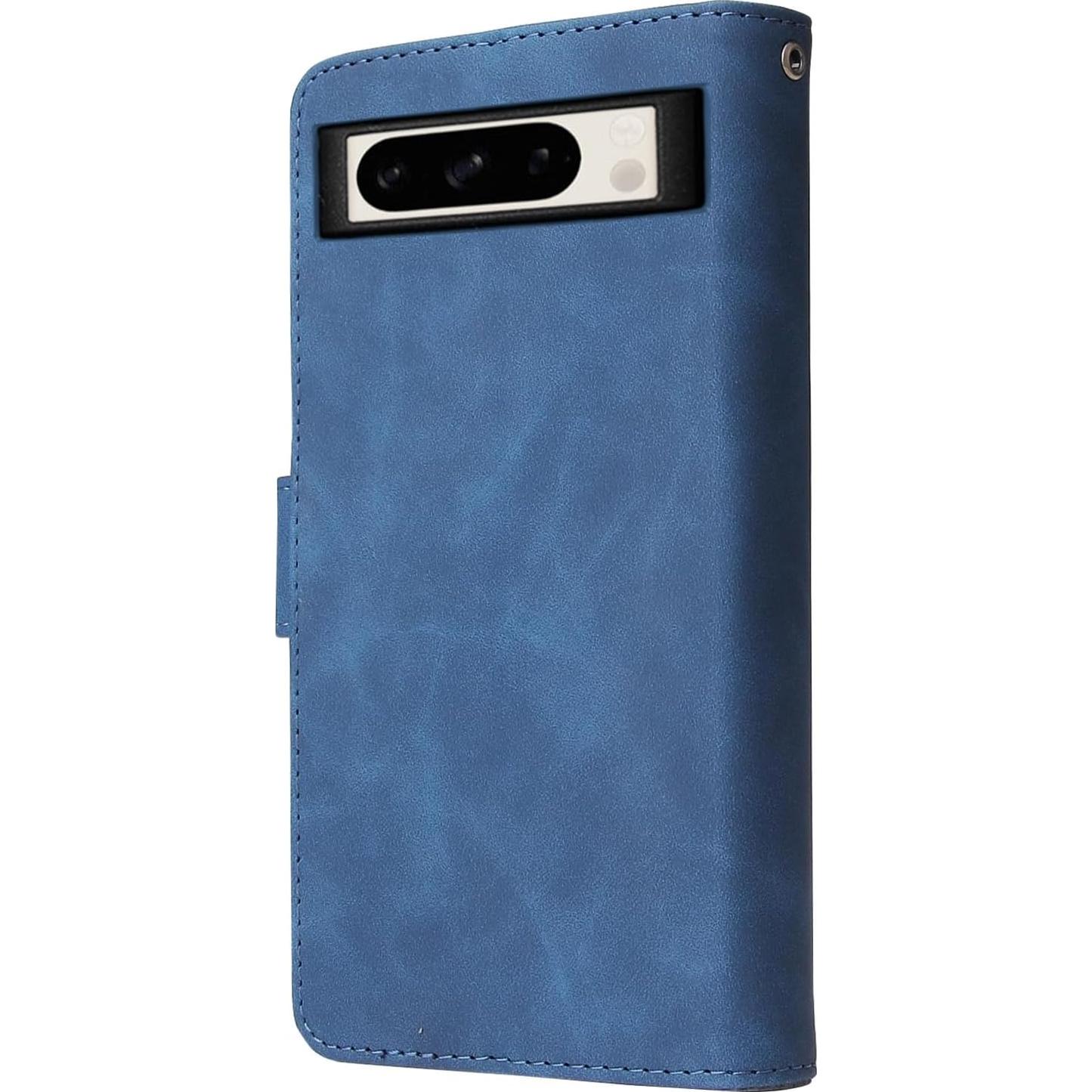 Funda de Cartera Asuwish para Google Pixel 8 Pro Azul con Protector