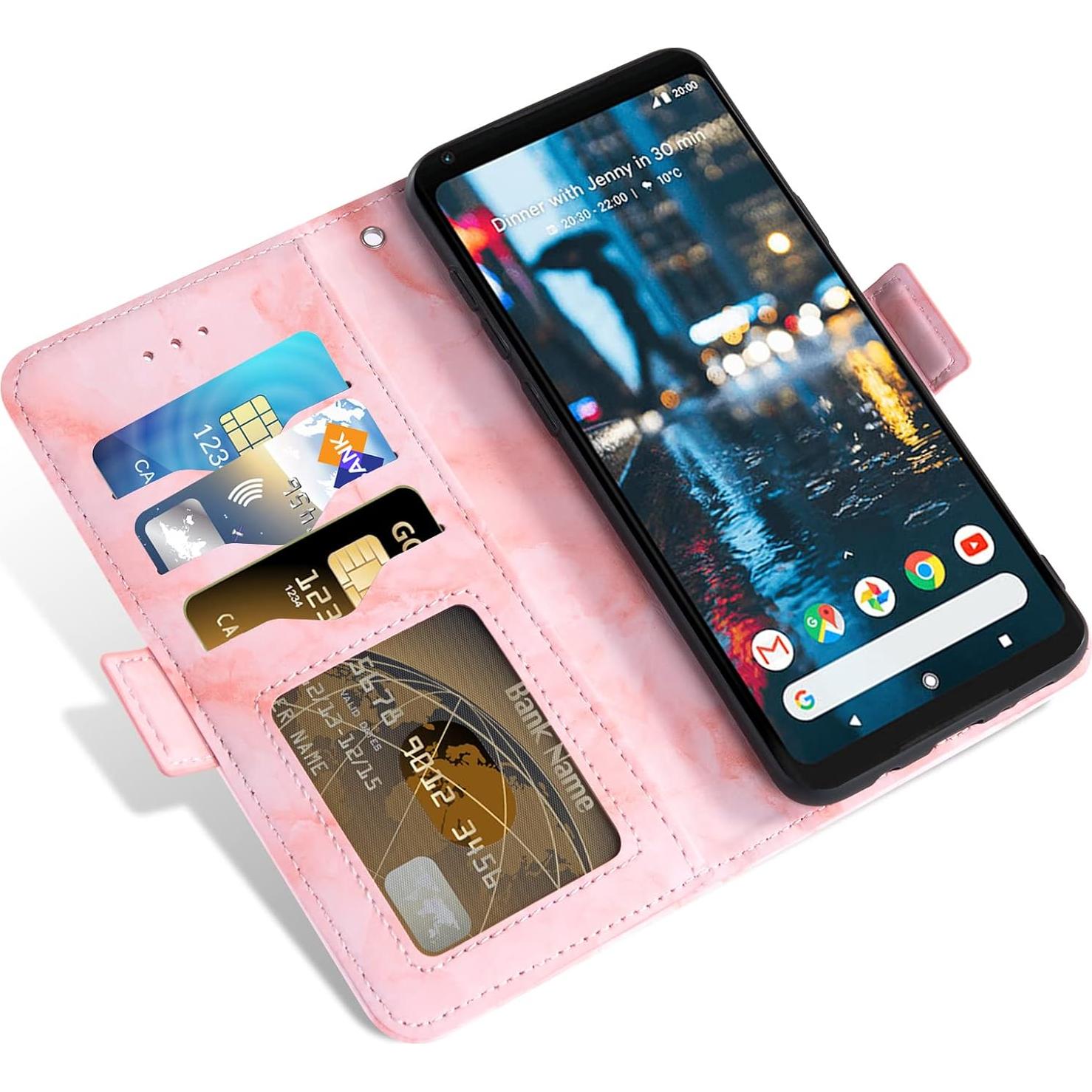 Funda Plegable Asuwish para Google Pixel 2 XL con Ranura Rosa