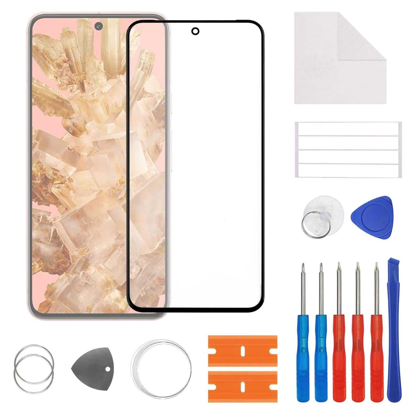 Cristal de Lente Frontal Reemplazo para Pixel 8 con Kit