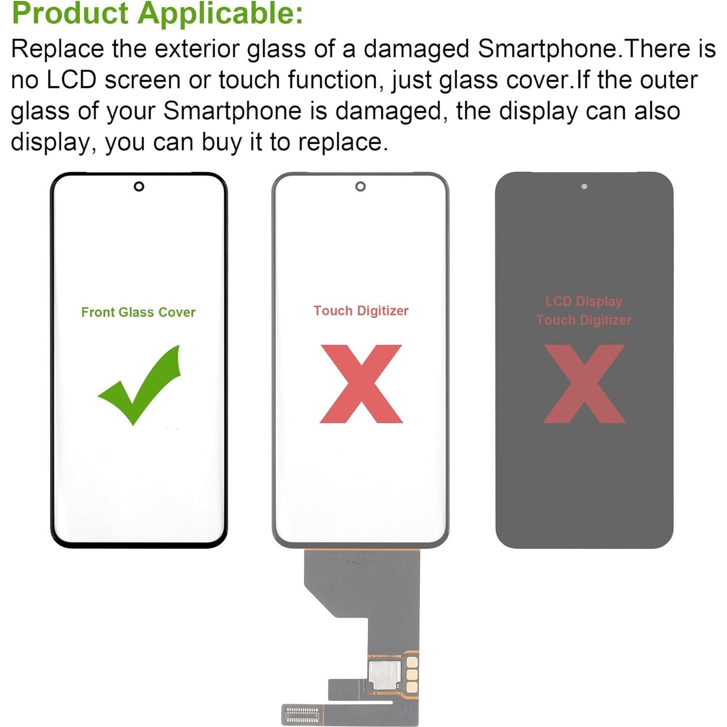 Cristal de Lente Frontal Reemplazo para Pixel 8 con Kit