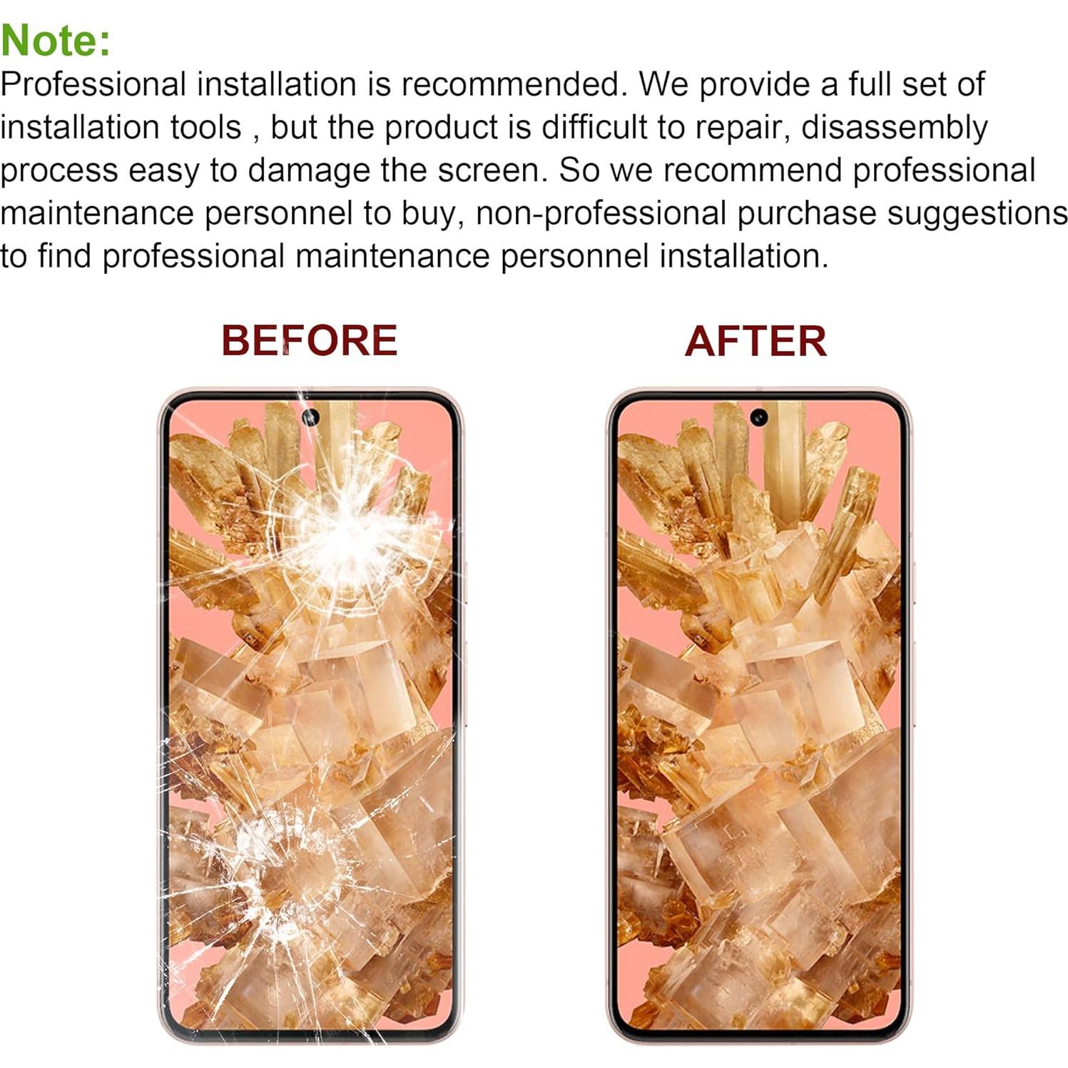 Cristal de Lente Frontal Reemplazo para Pixel 8 con Kit