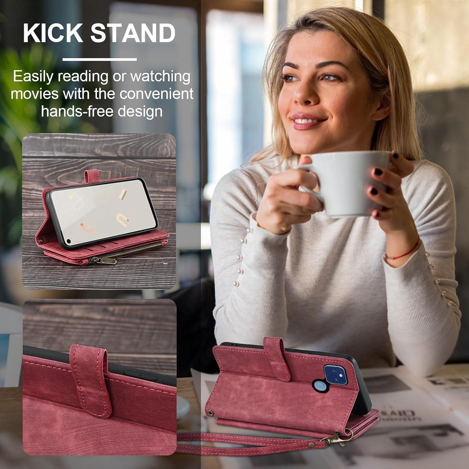 Funda Asuwish para Google Pixel 5a 5G con tapa y protector