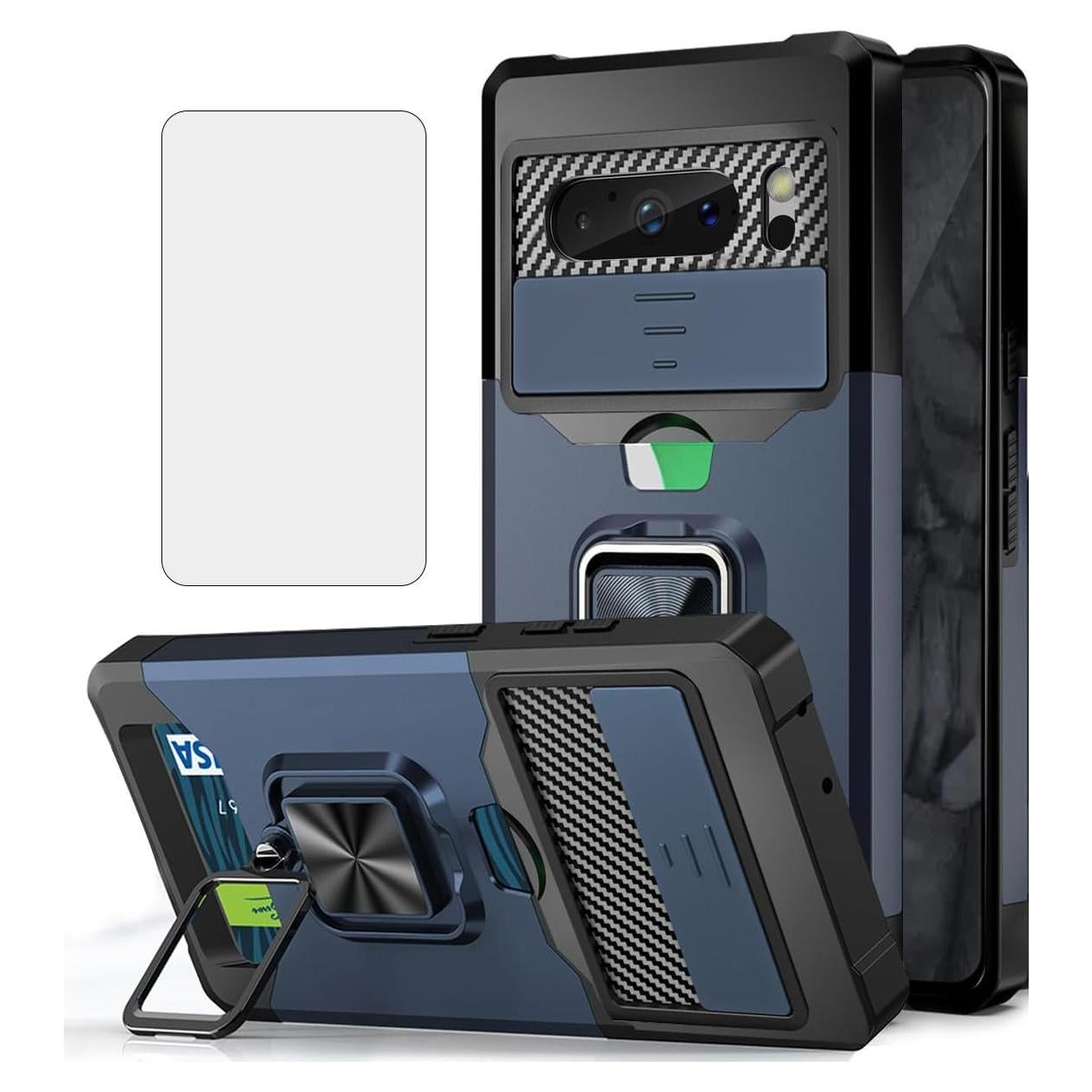 Funda NKECXKJ para Google Pixel 8 Pro Azul con Soporte