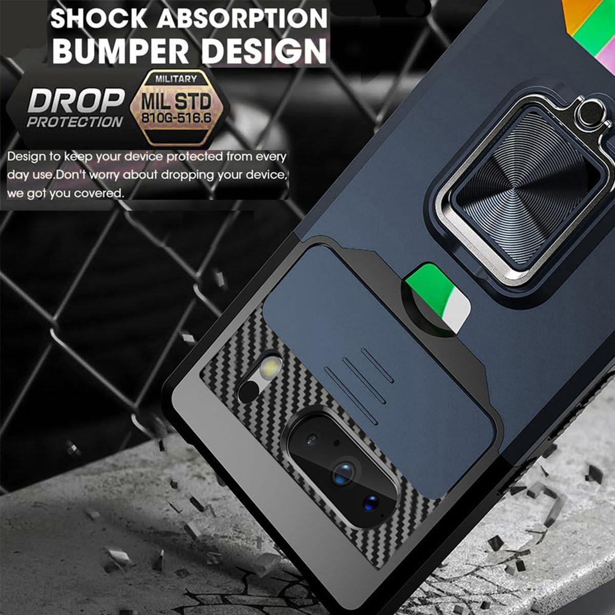 Funda NKECXKJ para Google Pixel 8 Pro Azul con Soporte