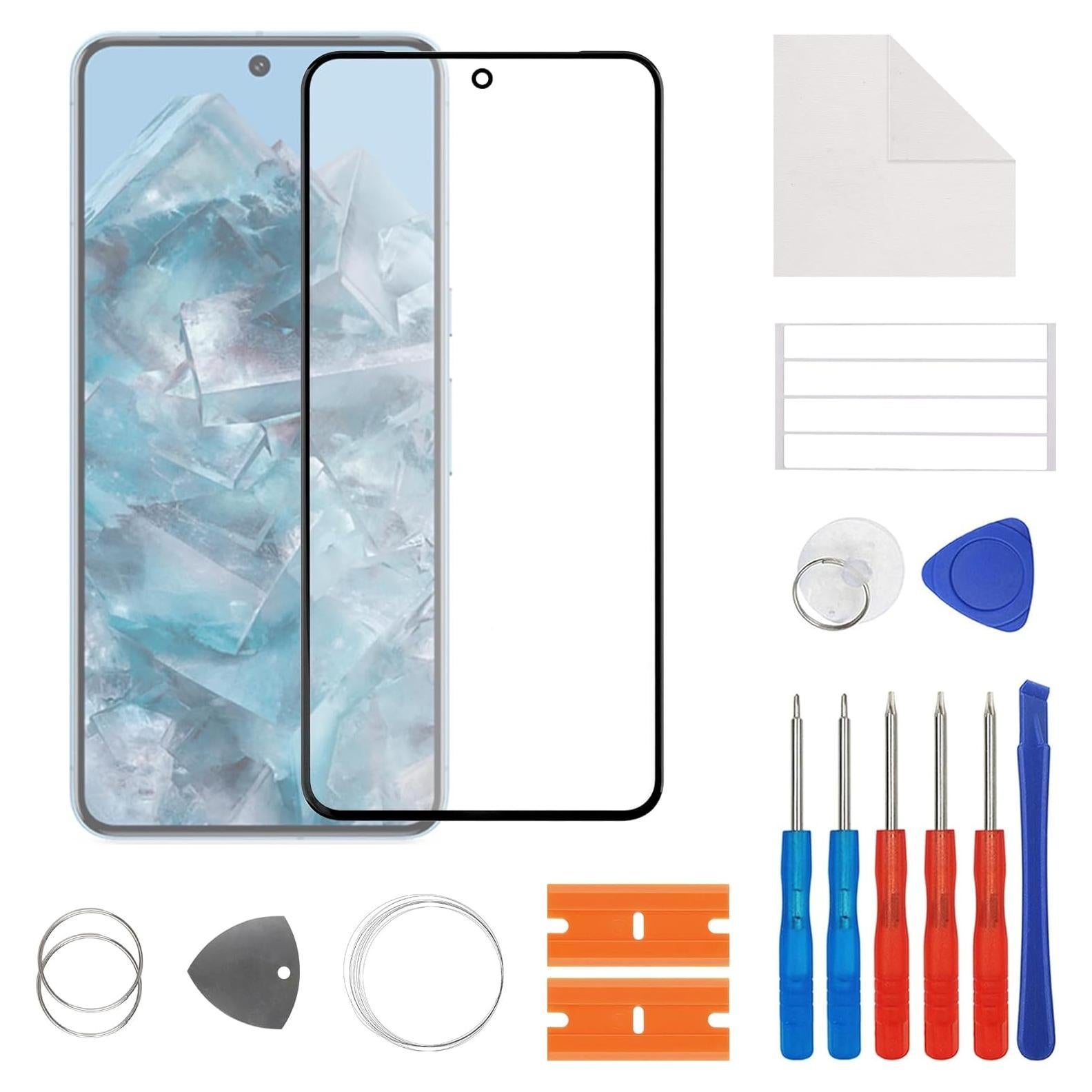 Cristal de Lente Frontal Reemplazo para Pixel 8 Pro - Kit de Herramientas