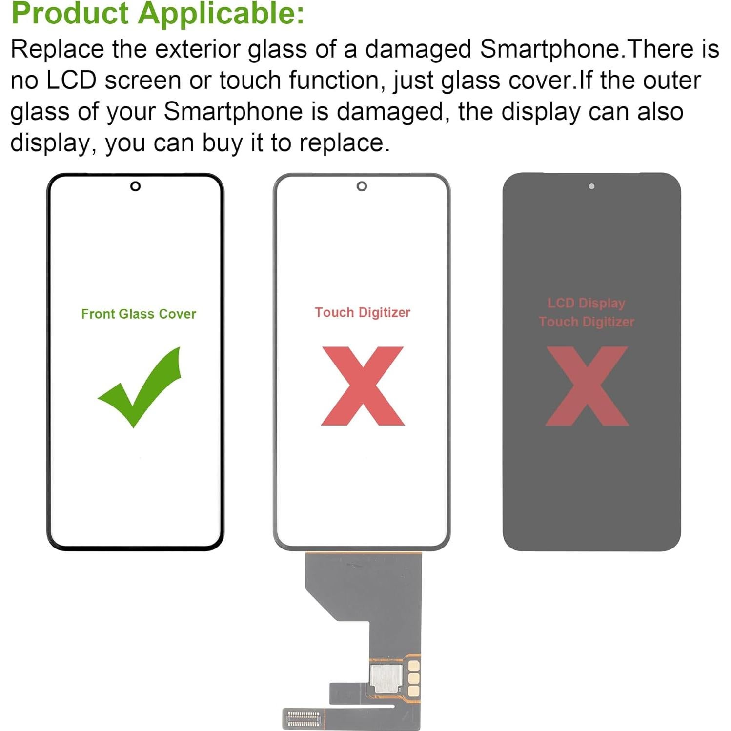 Cristal de Lente Frontal Reemplazo para Pixel 8 Pro - Kit de Herramientas