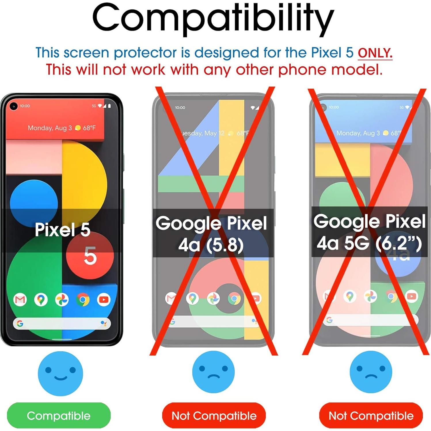 Protector de Pantalla Vidrio Templado amFilm para Google Pixel 5-5G