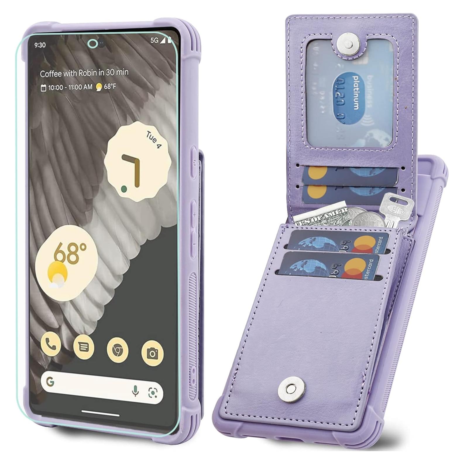 Funda de Cartera VANAVAGY para Google Pixel 7 Pro Púrpura