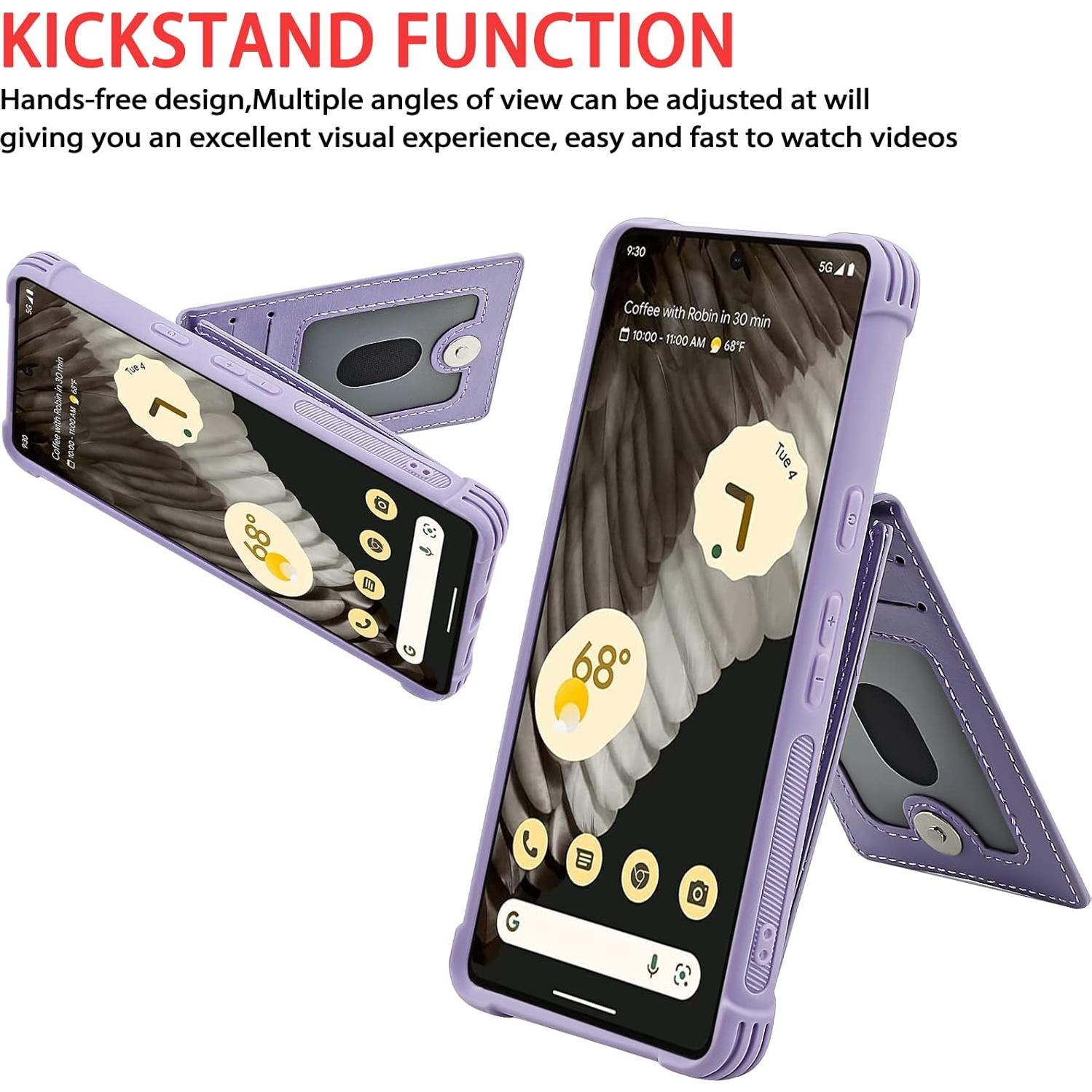 Funda de Cartera VANAVAGY para Google Pixel 7 Pro Púrpura