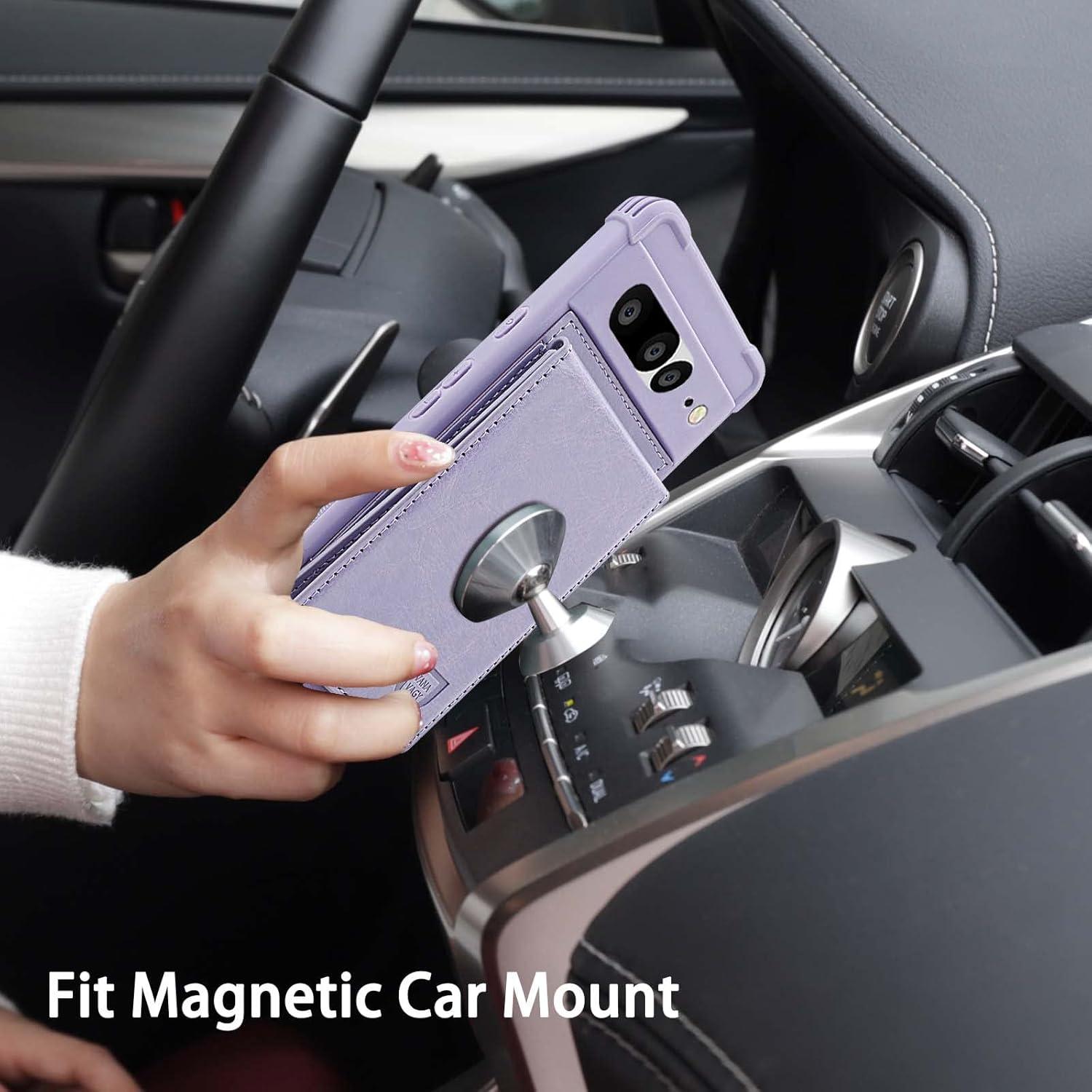 Funda de Cartera VANAVAGY para Google Pixel 7 Pro Púrpura