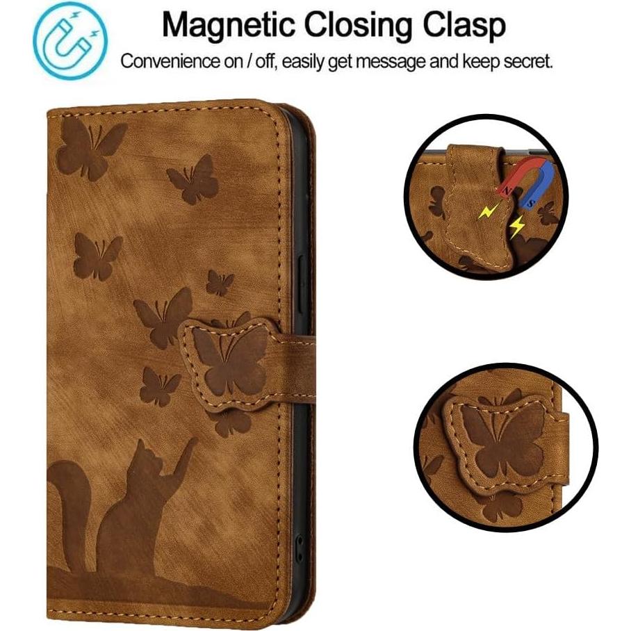 Funda Flip Google Pixel 8 Pro 6.7" PU Cuero Marrón con Soporte