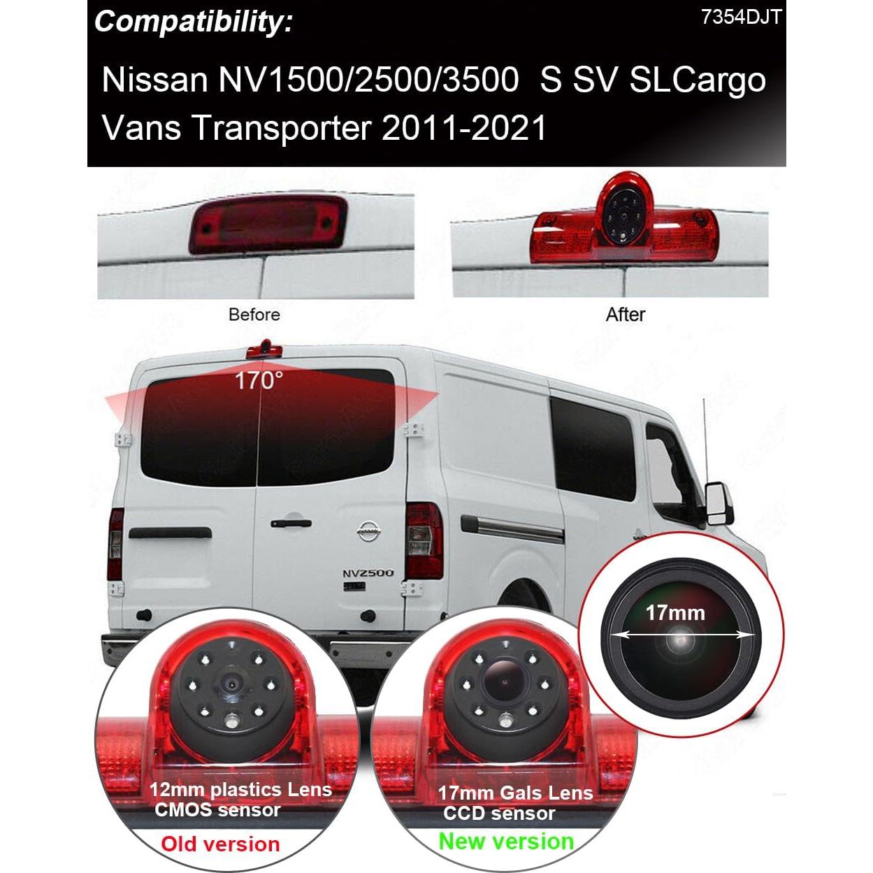 Cámara de luz de freno trasera HD 1280x720 + Monitor 7" Nissan