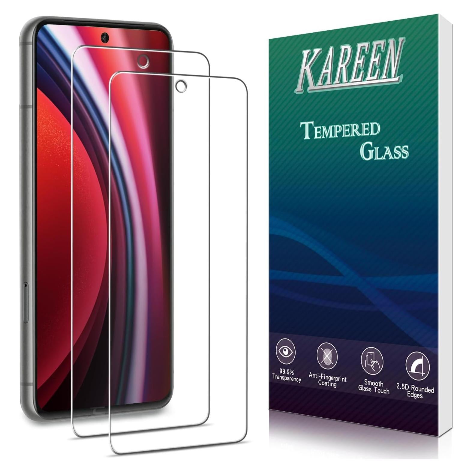 Protector de Pantalla KAREEN para Google Pixel 8 - 2 Paquetes, Vidrio Templado 9H