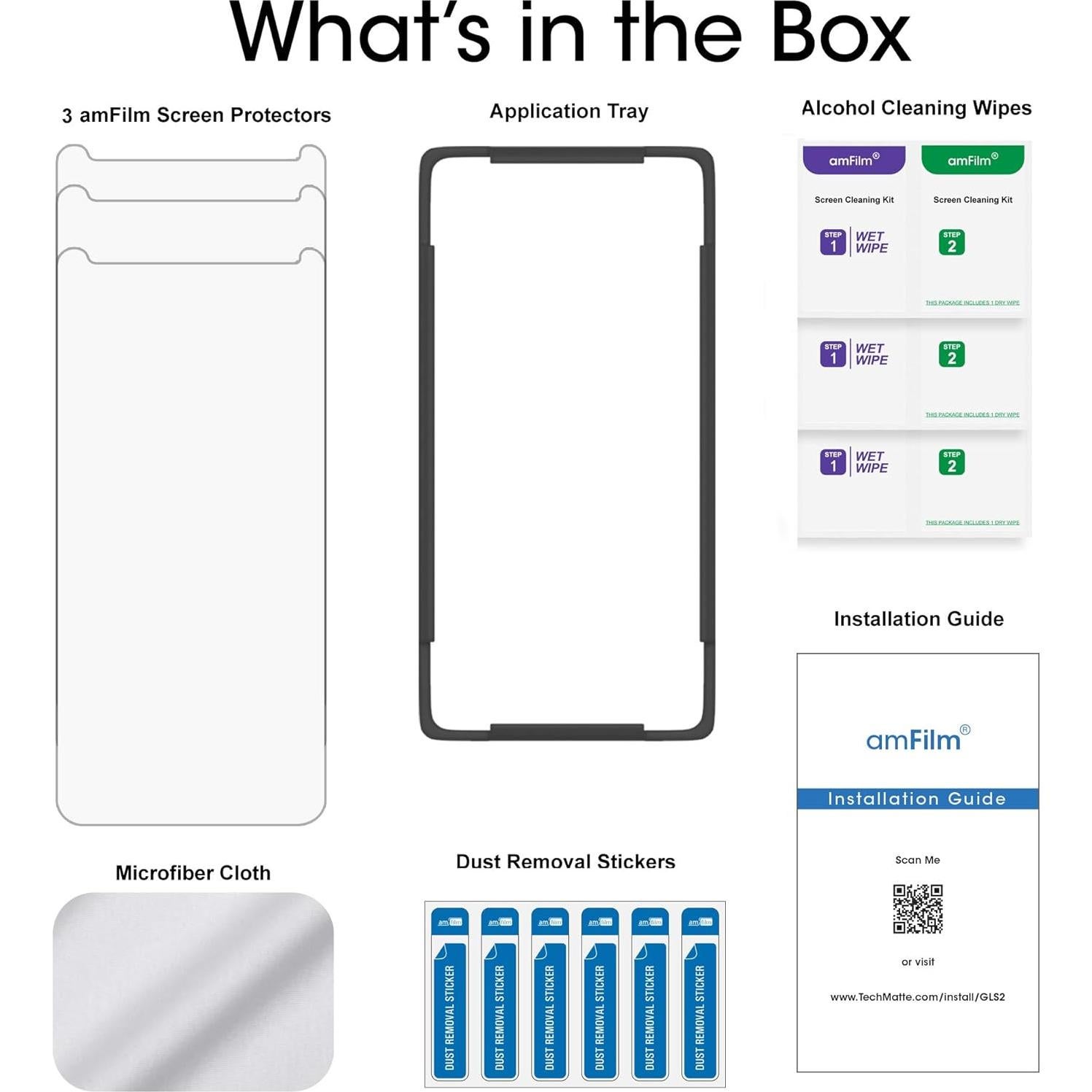 Protector de Pantalla de Vidrio Templado amFilm para Google Pixel 4 - Paquete de 3