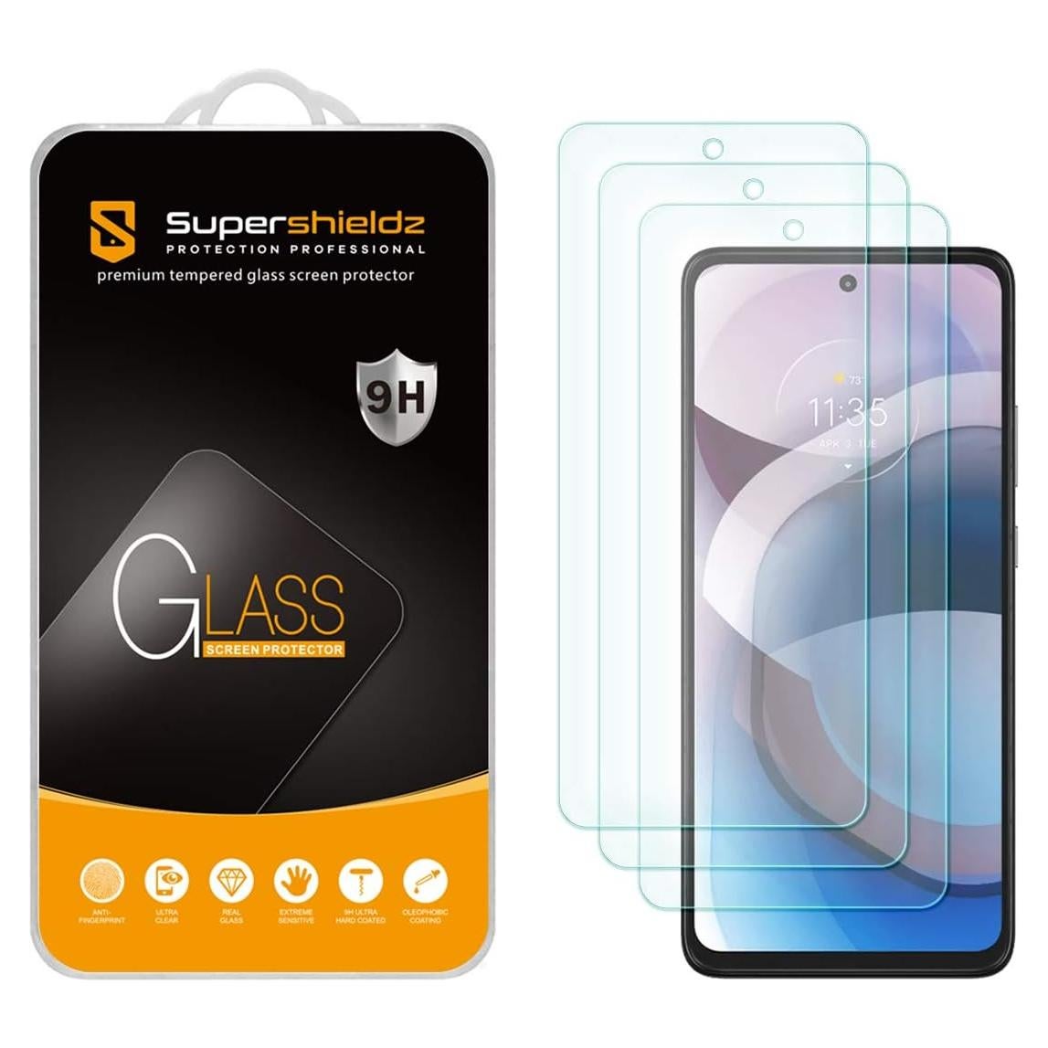 Protector de Pantalla Vidrio Templado Supershieldz para Motorola One 5G Ace / Moto G 5G - 3 Piezas
