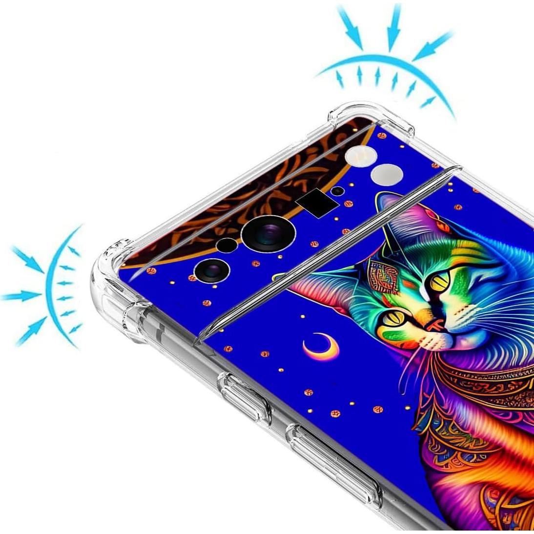 Funda Protectora TPU Google Pixel 8 Pro Mandala Gato Floral