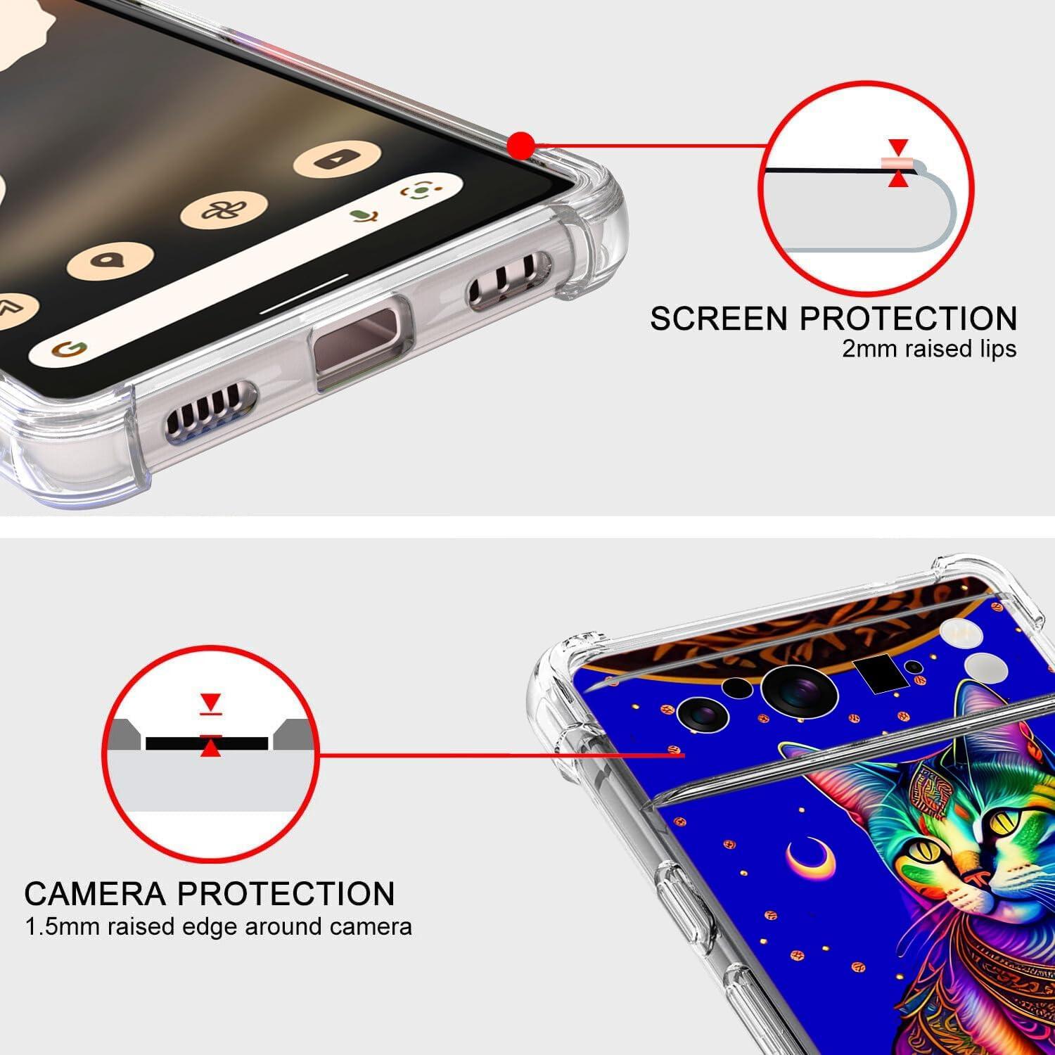 Funda Protectora TPU Google Pixel 8 Pro Mandala Gato Floral