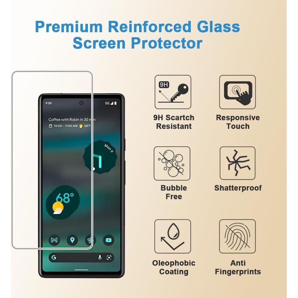 Protector de Pantalla Vidrio Templado HYGAMOCC para Google Pixel 6A