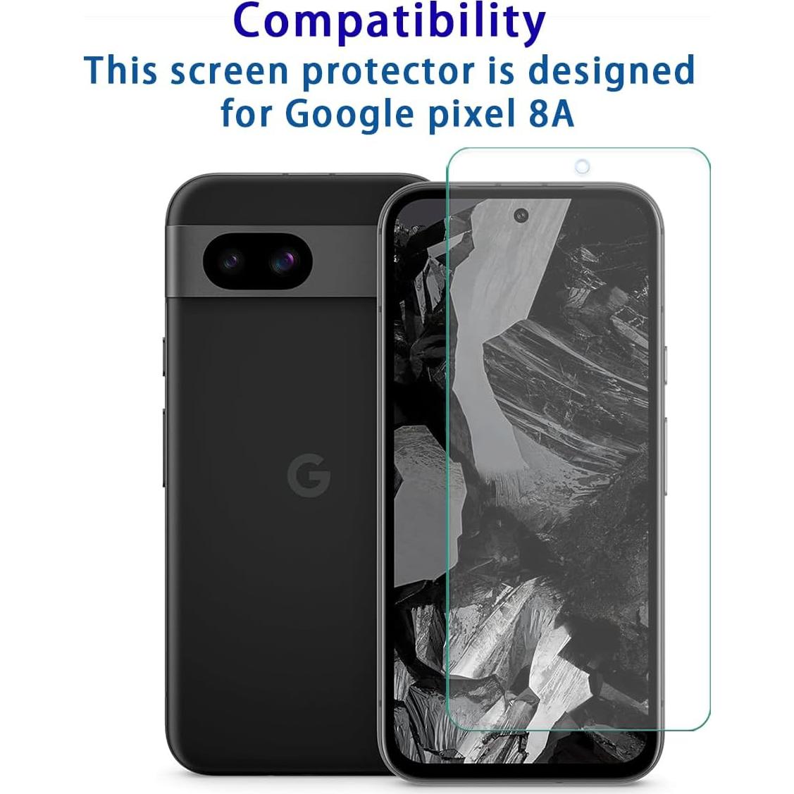 Protector de Pantalla Vidrio Templado ENGFYADSY para Google Pixel 8a/8A 9H