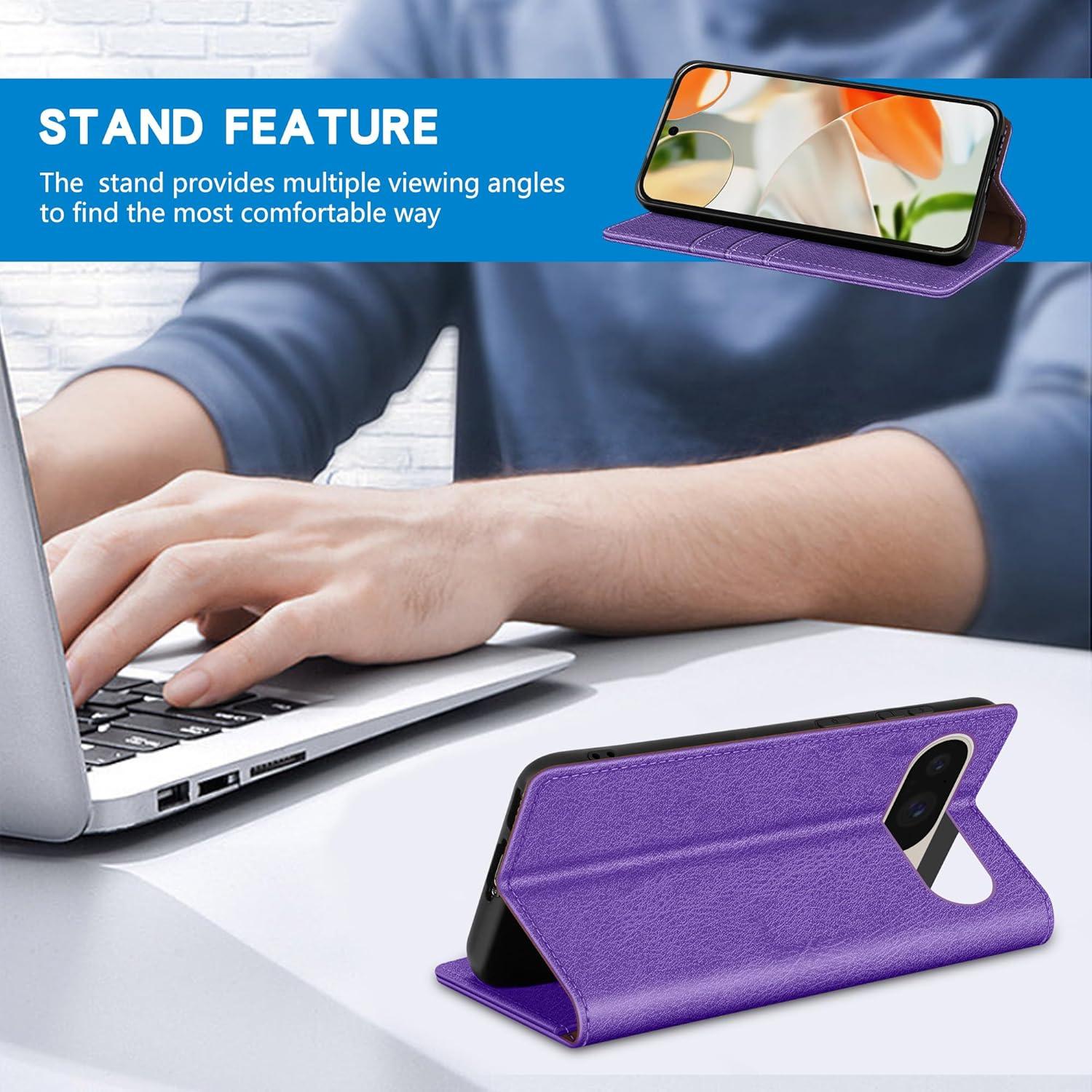 Funda Cartera ZZXX para Google Pixel 9/9 Pro 6.3" RFID Púrpura