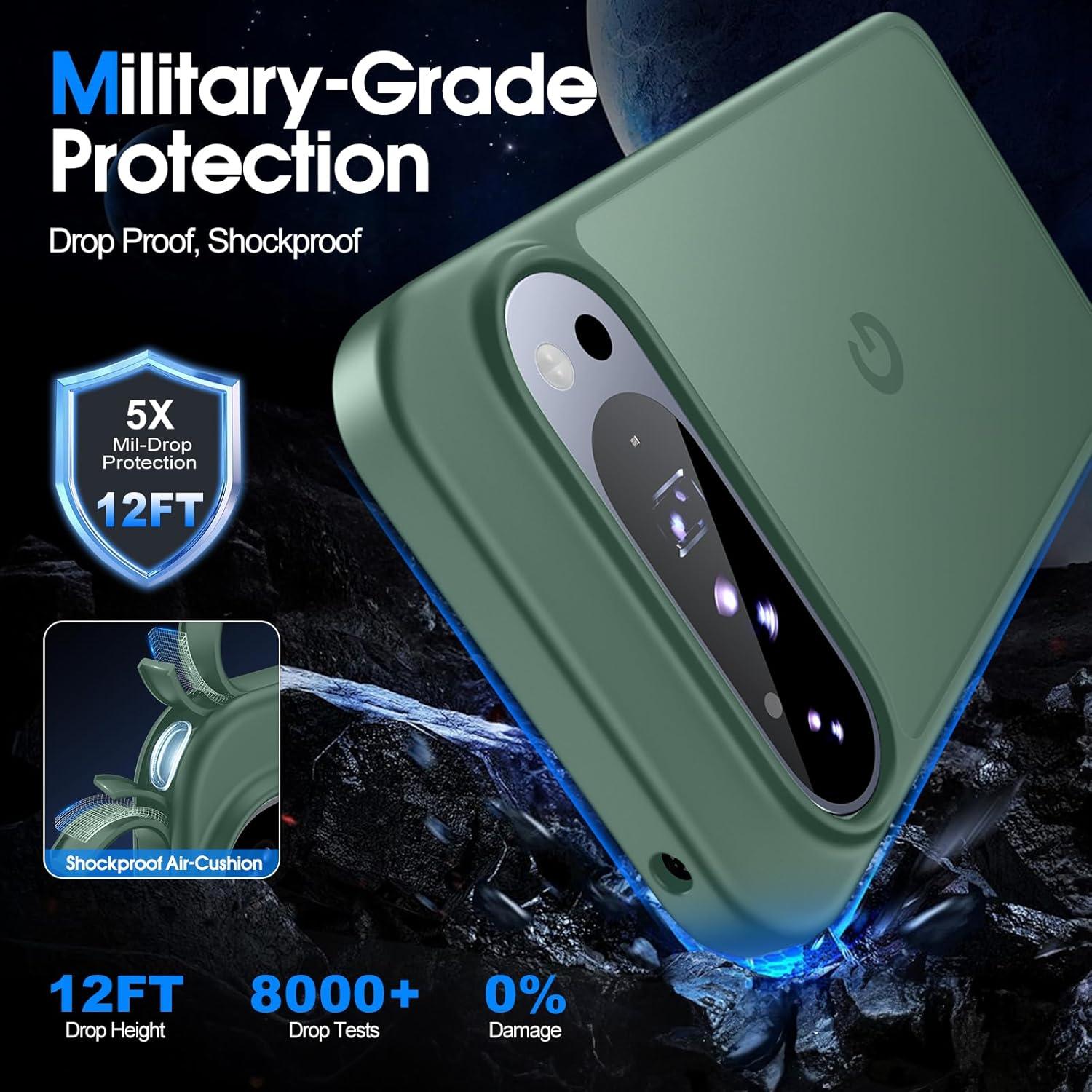 Funda JAME Verde Alpino para Google Pixel 9 Pro XL - Mate Translúcido