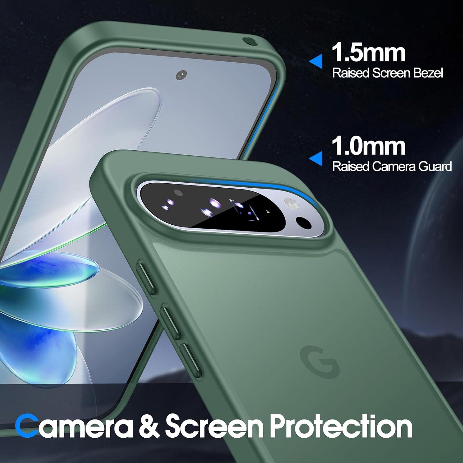 Funda JAME Verde Alpino para Google Pixel 9 Pro XL - Mate Translúcido