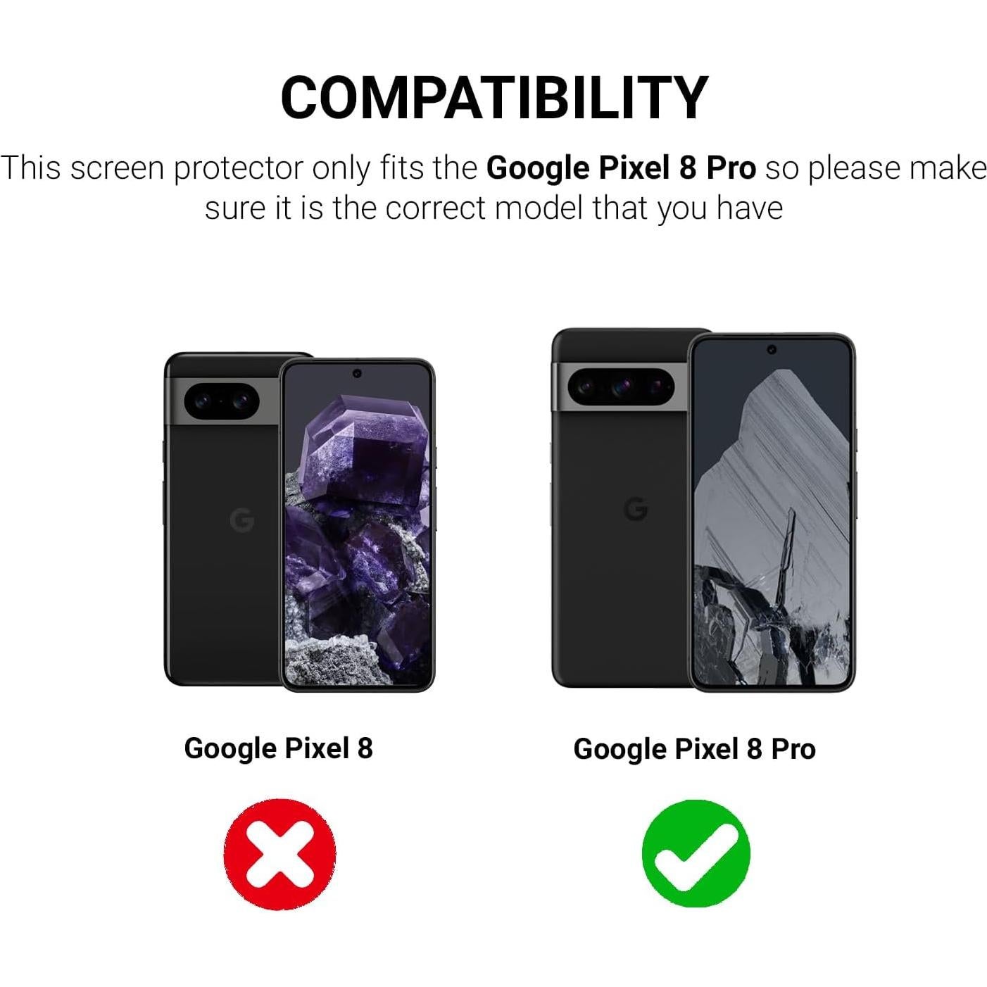 Paquete de 2 Protectores de Pantalla Google Pixel 8 Pro Vidrio Templado