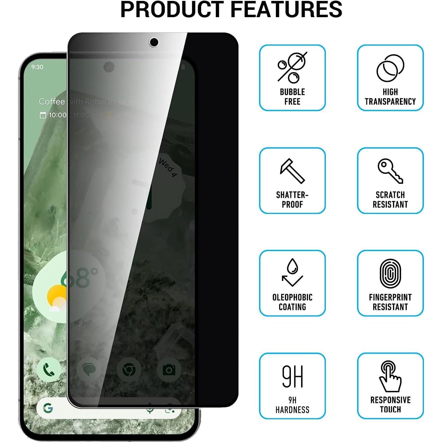 Paquete de 2 Protectores de Pantalla Google Pixel 8 Pro Vidrio Templado