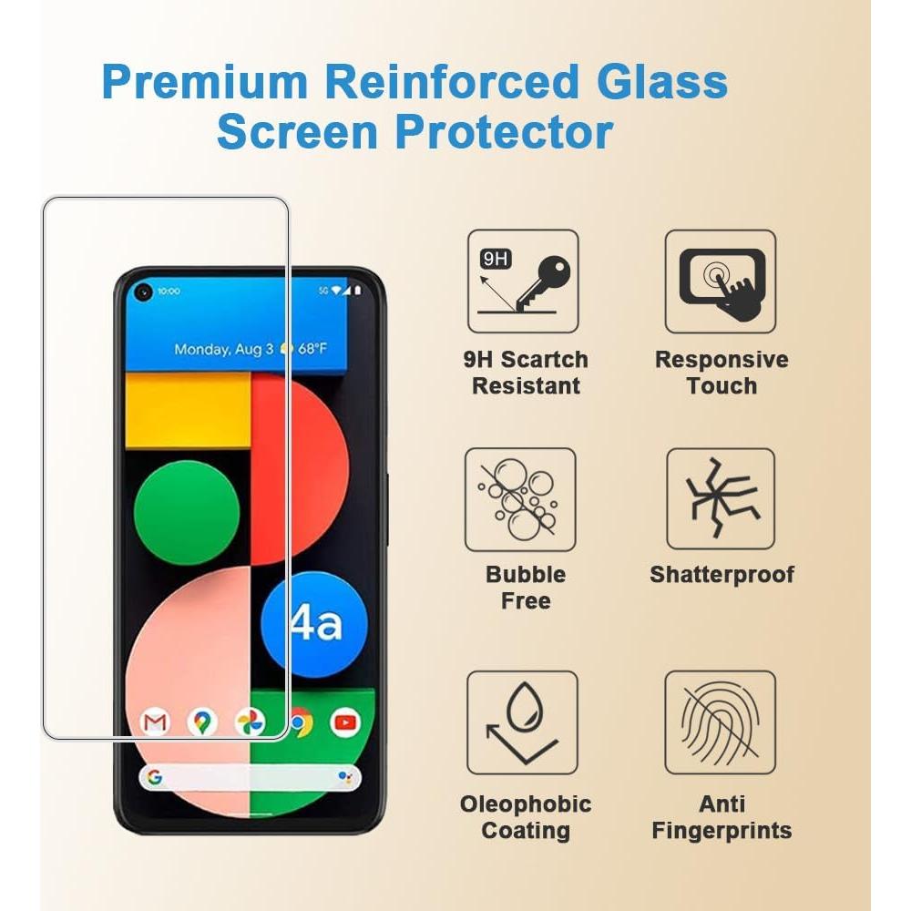 Protector de Pantalla Vidrio Templado HYGAMOCC para Google Pixel 4A 5G